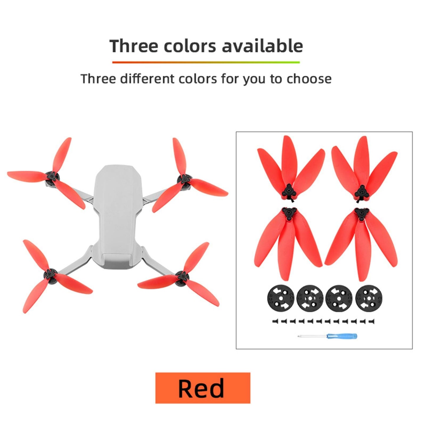 4-Pack Propellers Paddle Blades for DJI Mini 1/2 Drone Blades Well Balanced Red