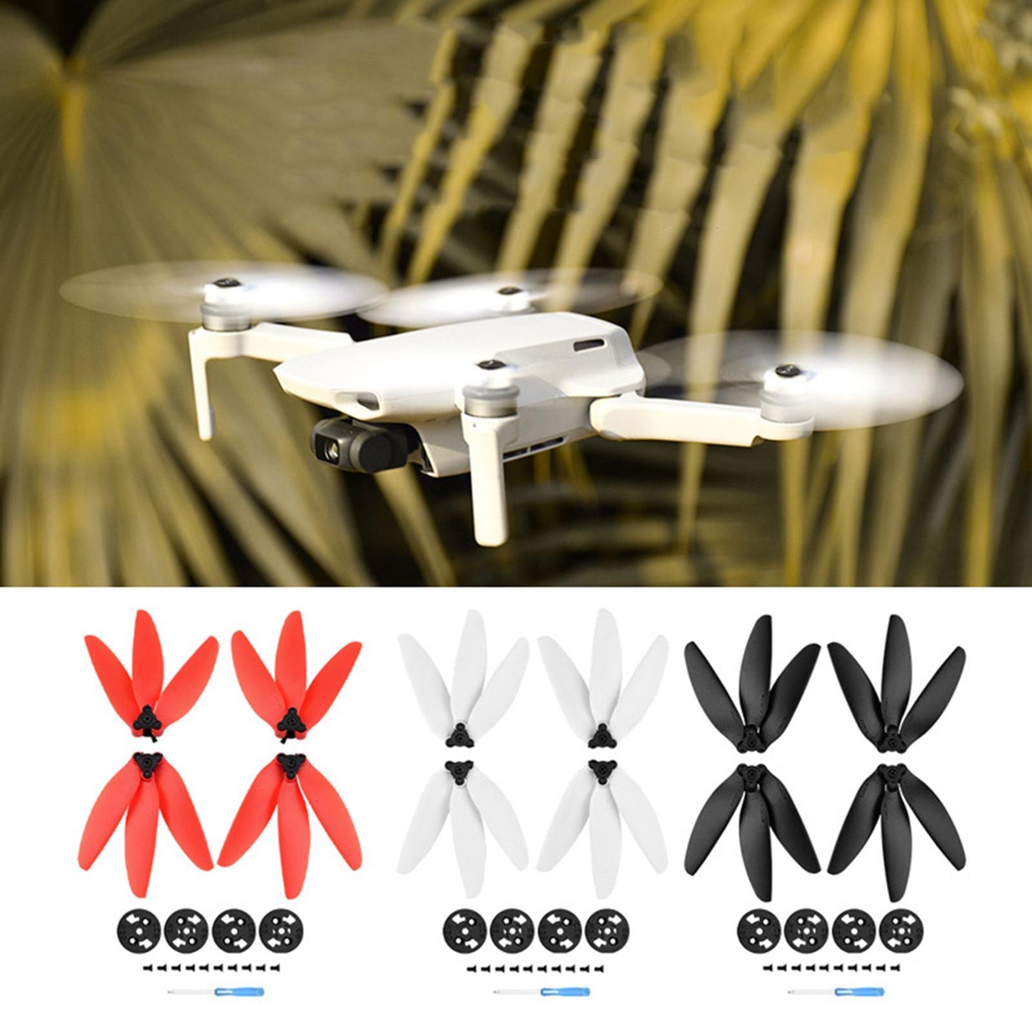 4-Pack Propellers Paddle Blades for DJI Mini 1/2 Drone Blades Well Balanced Red