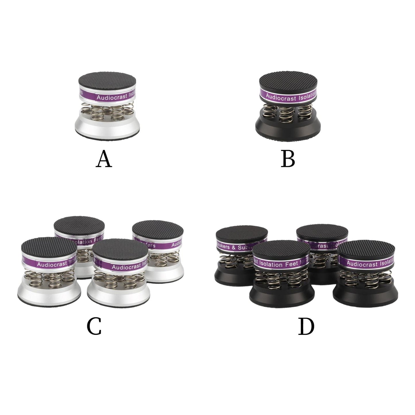 Aluminum HiFi Audio Stand Feet Adjustable Speaker Record Player Silver 1Pc