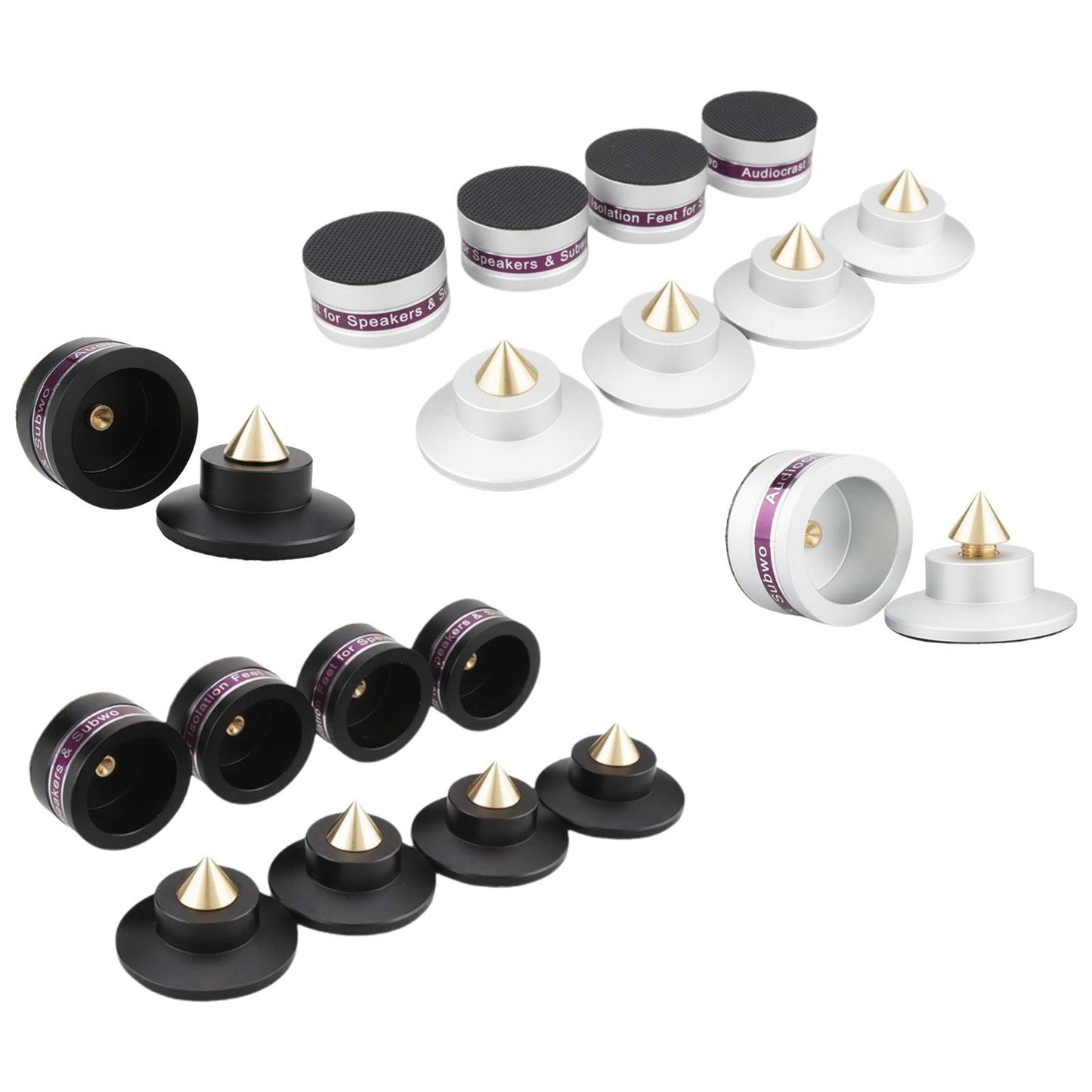 Aluminum Speaker Isolation Spikes Stand Base for Turntables Amp Black 1pc