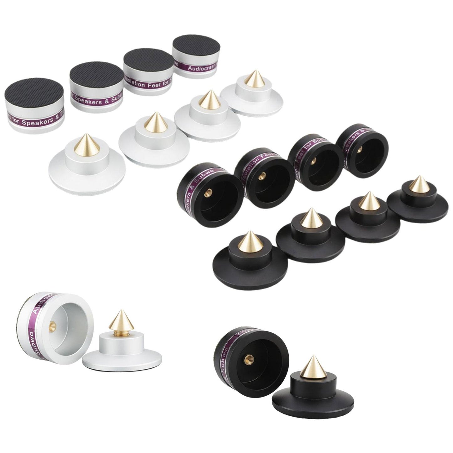 Aluminum Speaker Isolation Spikes Stand Base for Turntables Amp Black 1pc