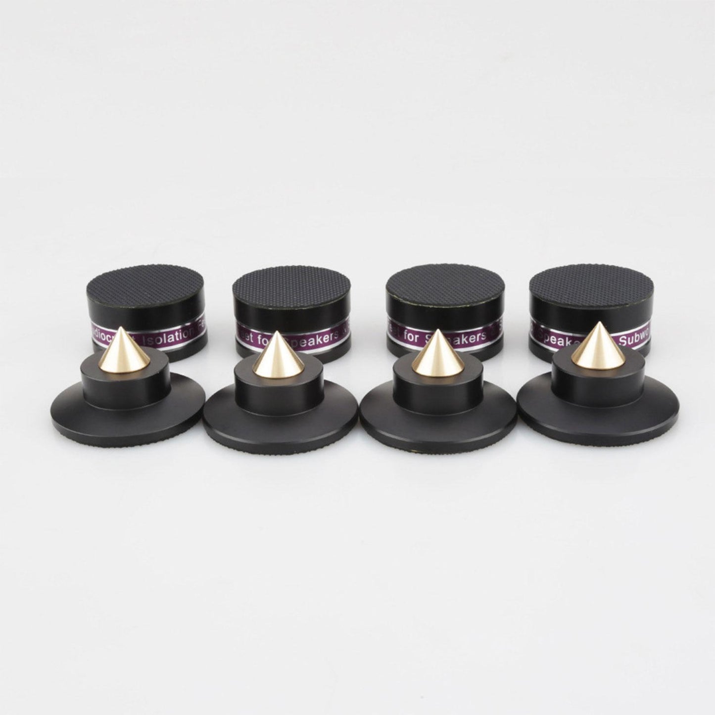 Aluminum Speaker Isolation Spikes Stand Base for Turntables Amp Black 4pcs