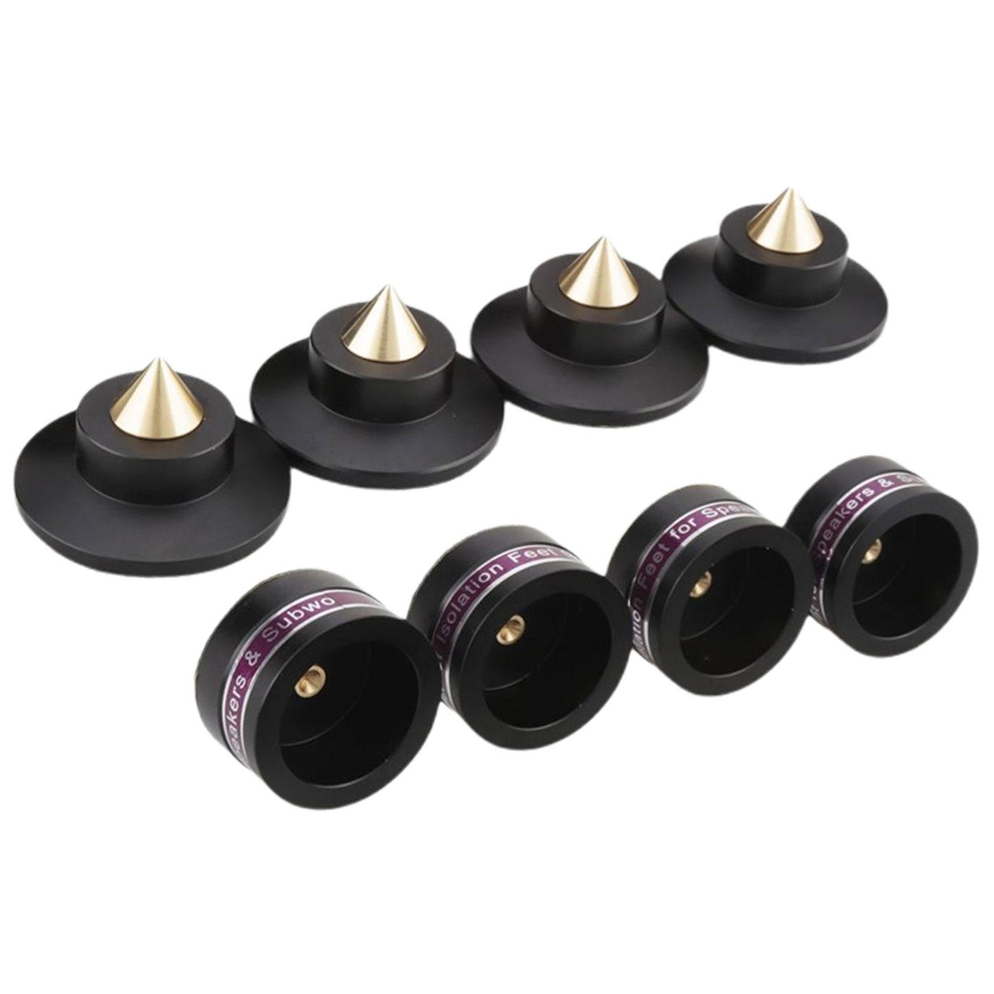 Aluminum Speaker Isolation Spikes Stand Base for Turntables Amp Black 4pcs