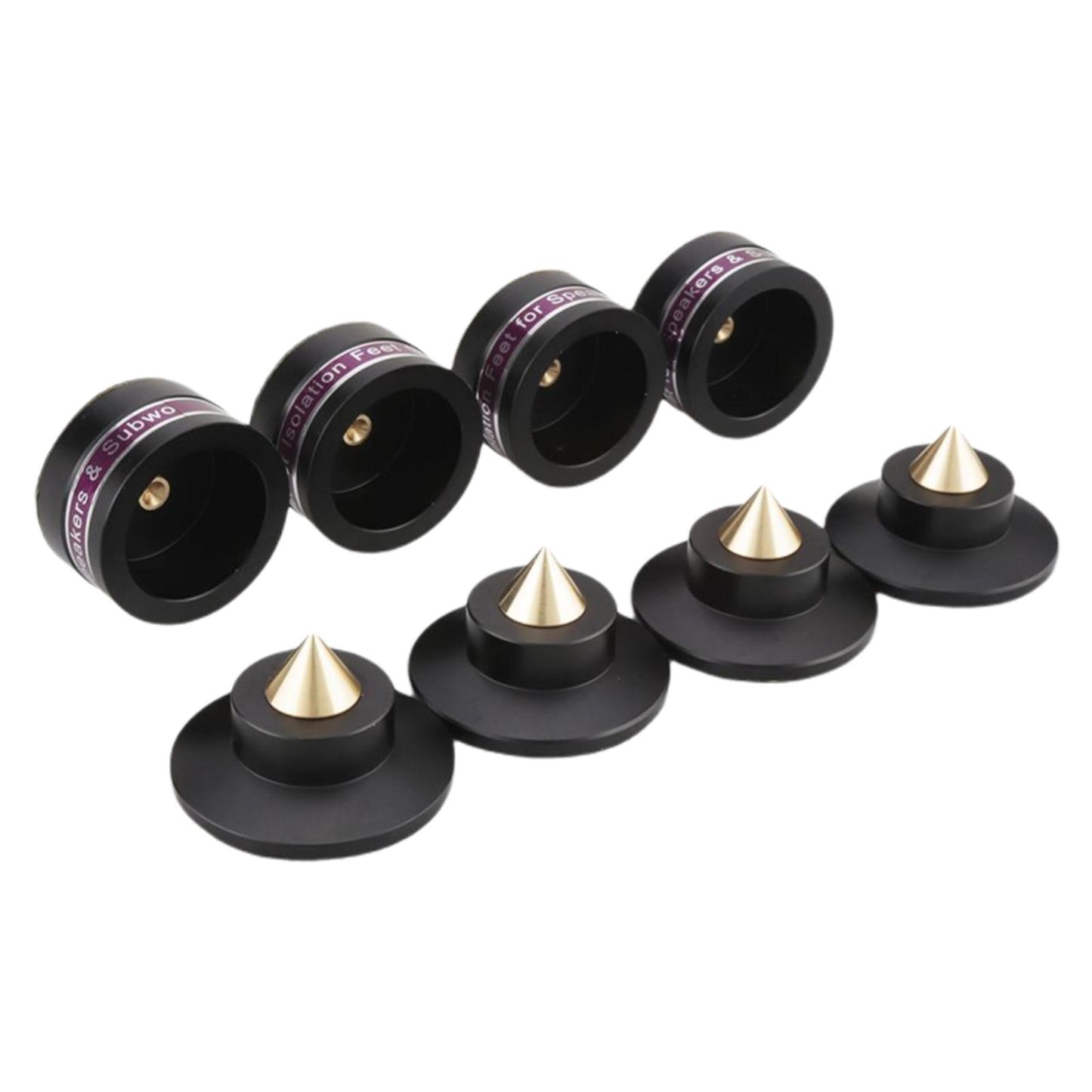 Aluminum Speaker Isolation Spikes Stand Base for Turntables Amp Black 4pcs