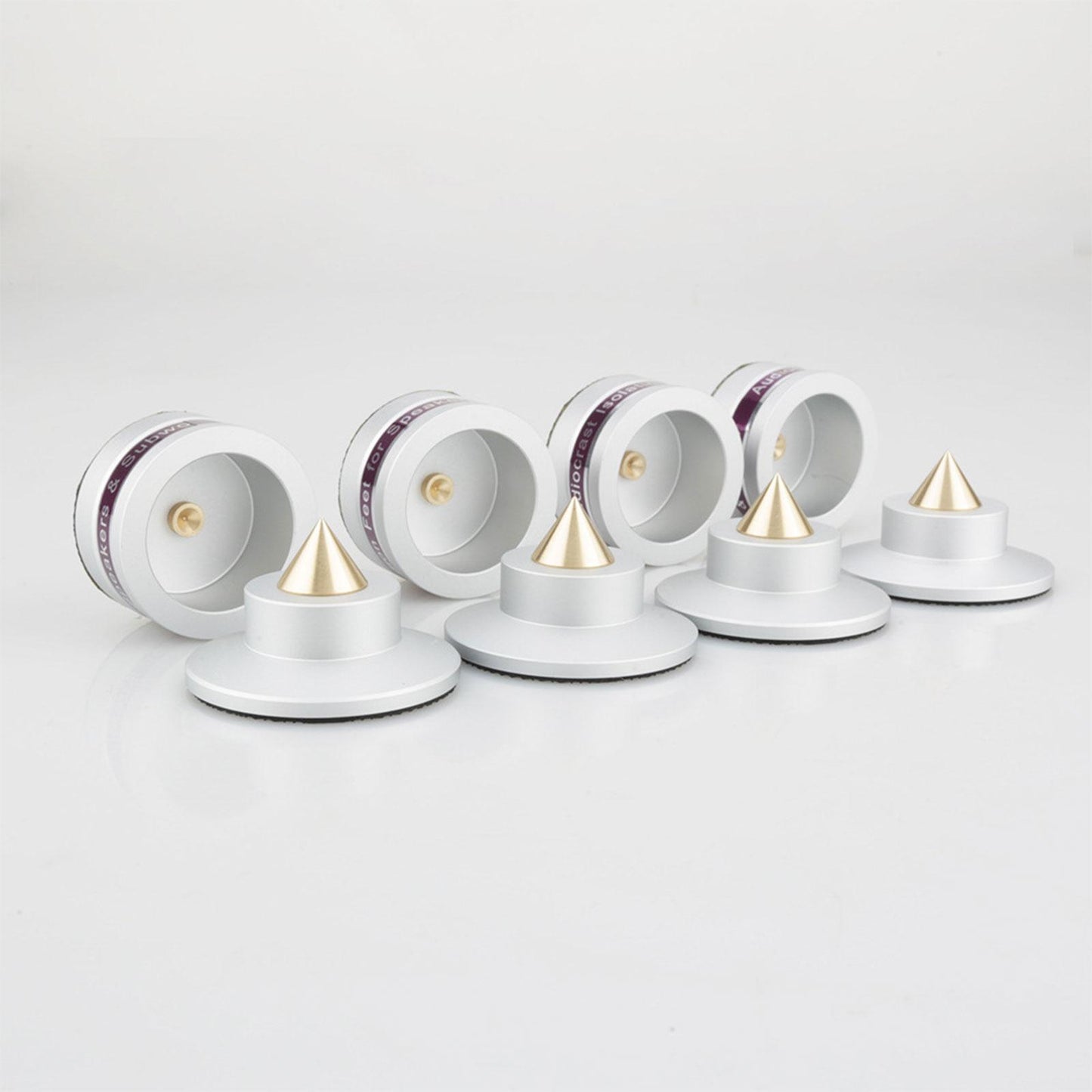 Aluminum Speaker Isolation Spikes Stand Base for Turntables Amp Silver 1pc