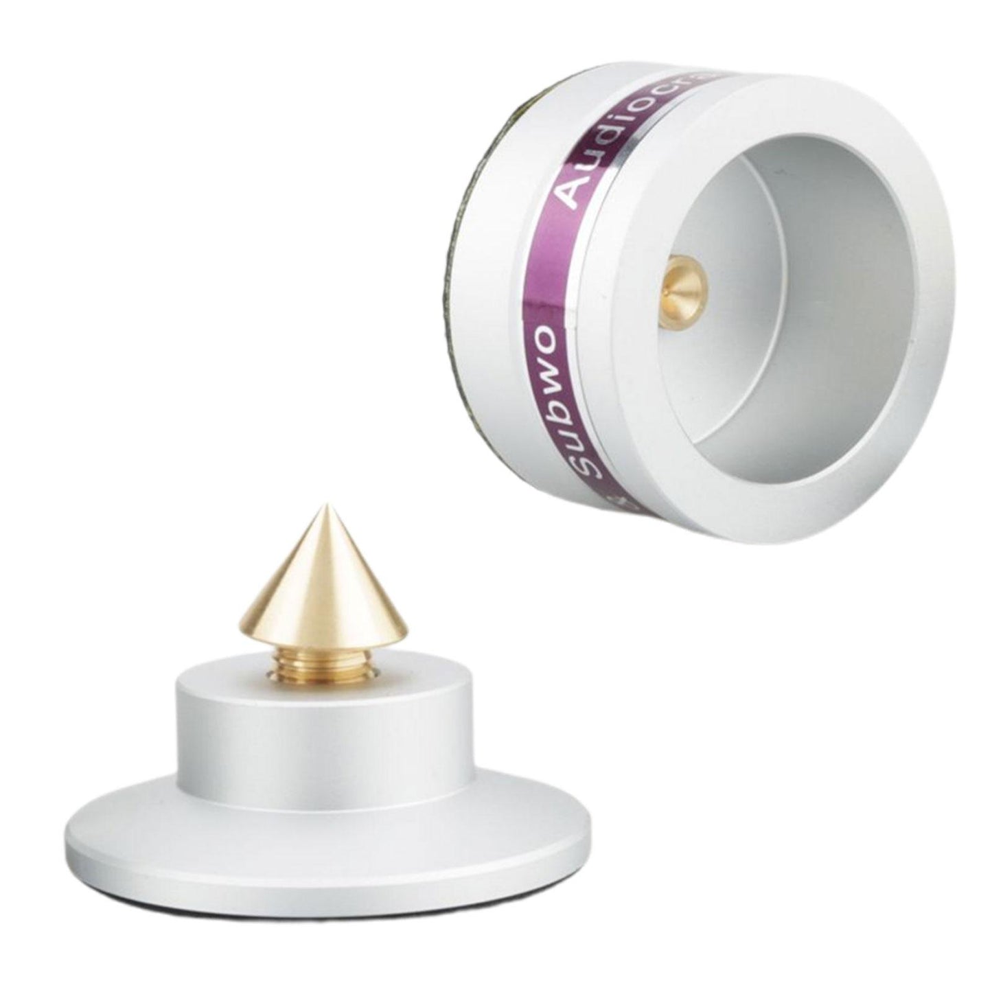 Aluminum Speaker Isolation Spikes Stand Base for Turntables Amp Silver 1pc