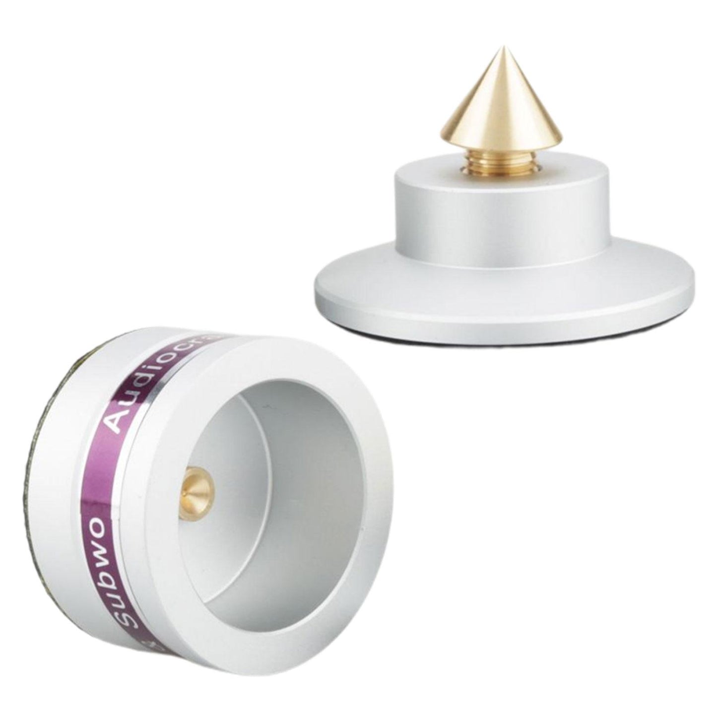 Aluminum Speaker Isolation Spikes Stand Base for Turntables Amp Silver 1pc