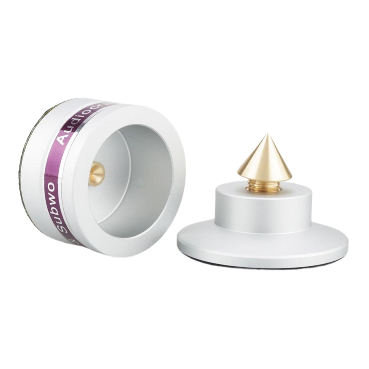 Aluminum Speaker Isolation Spikes Stand Base for Turntables Amp Silver 1pc