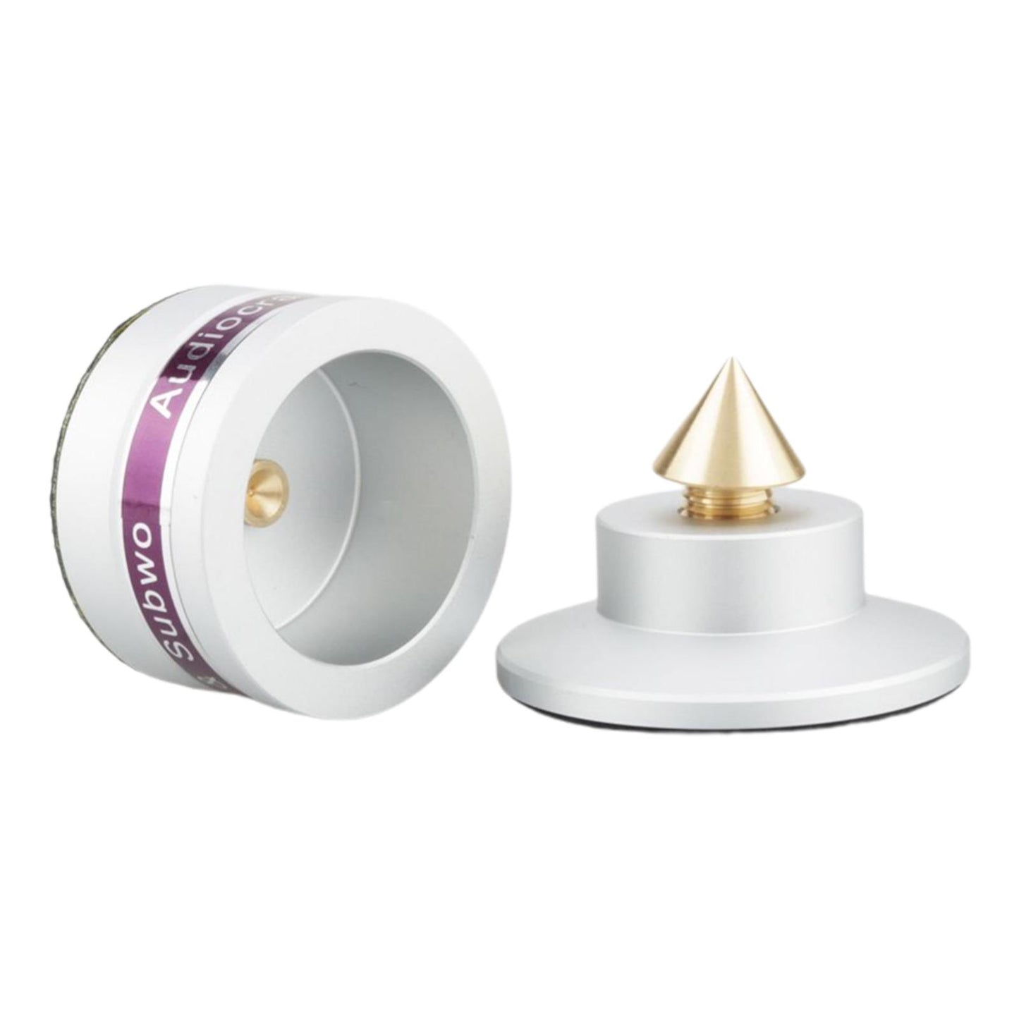 Aluminum Speaker Isolation Spikes Stand Base for Turntables Amp Silver 1pc