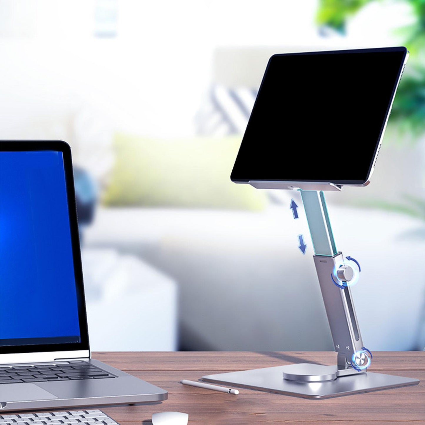 Foldable Tablet Stand Laptop Riser Stand for Computer Mobilephone Work Silver