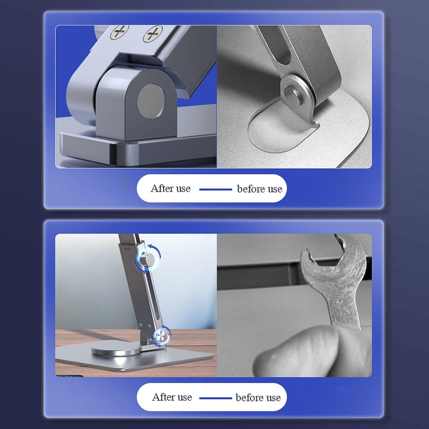 Foldable Tablet Stand Laptop Riser Stand for Computer Mobilephone Work Silver