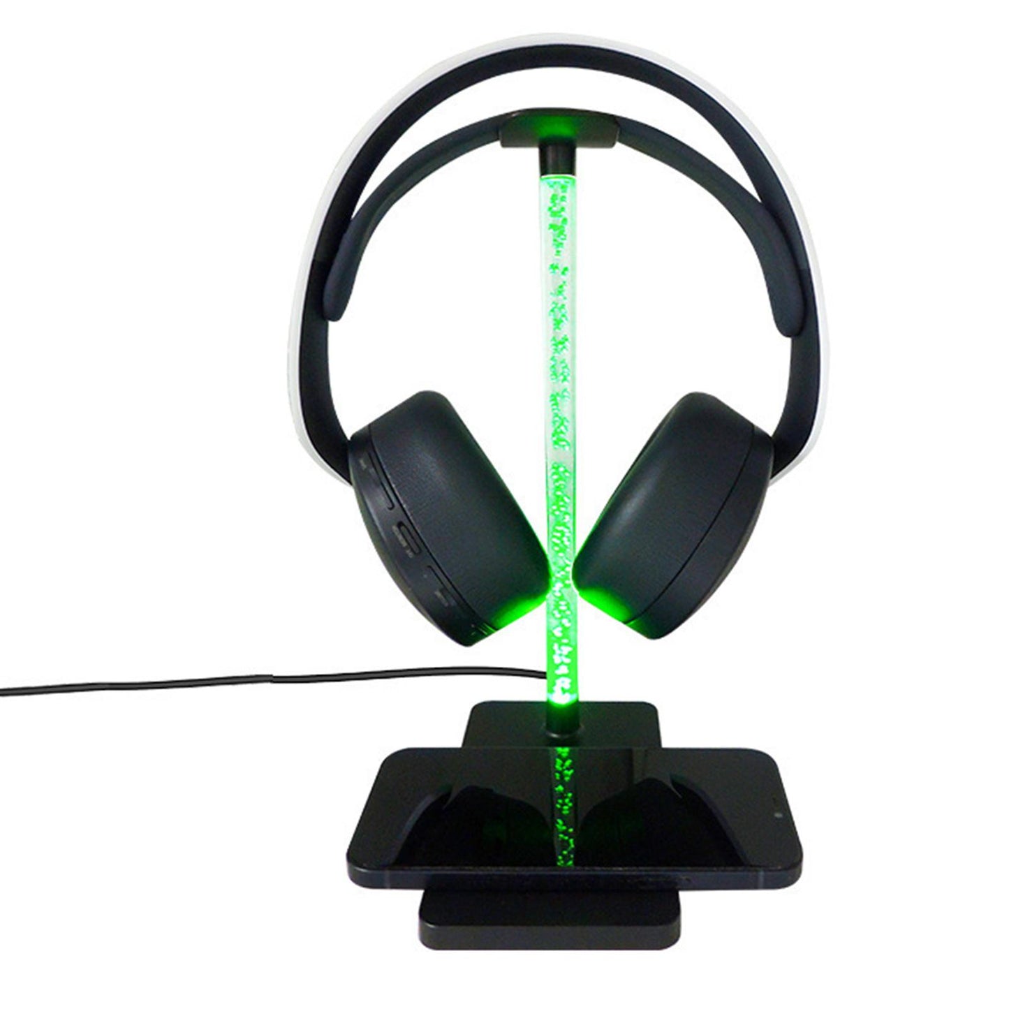 Headphone Stand with Wireless Charger for Qi Phones Men Gift Portable 2-In-1