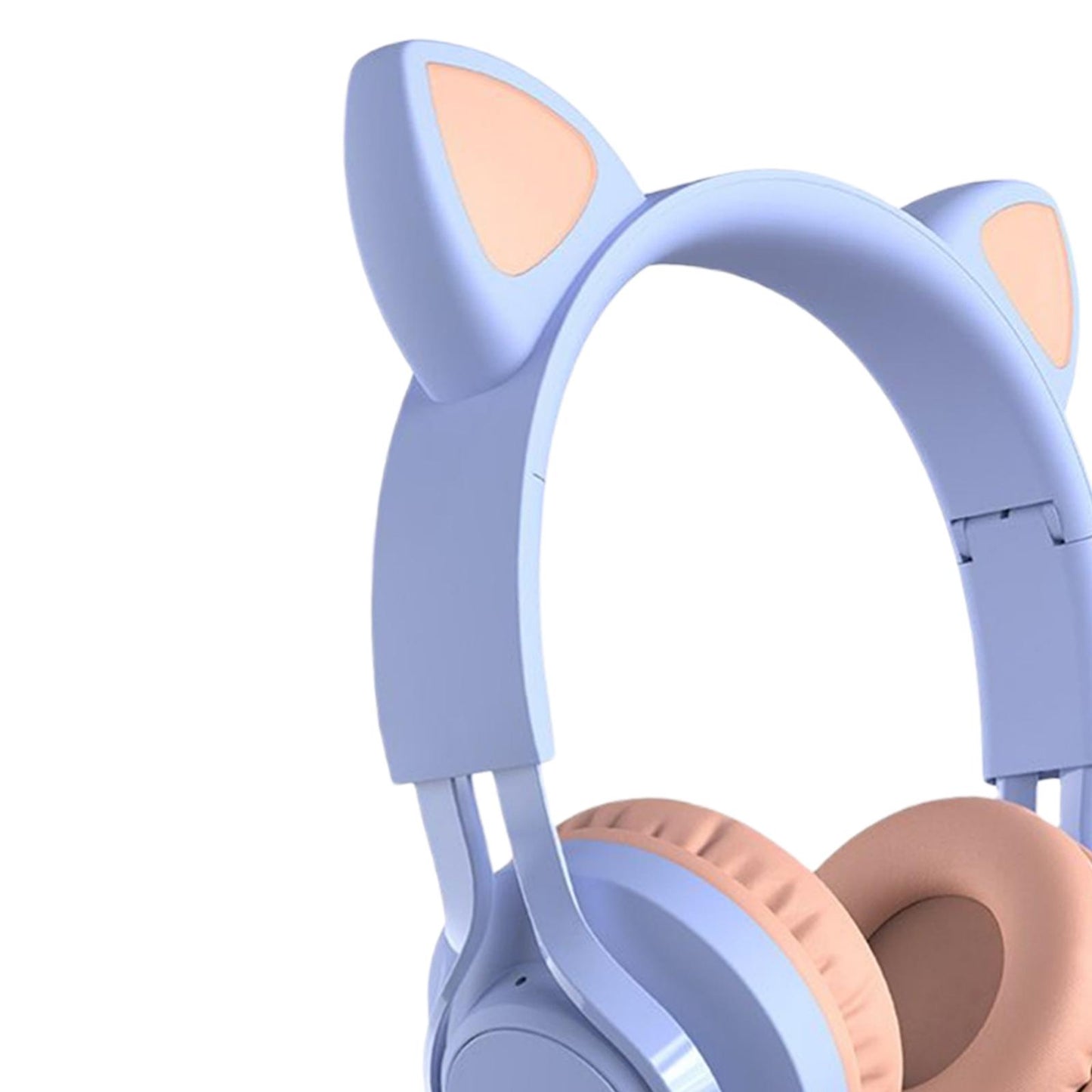 Cat Ear Kids Wired Headphone Earmuffs Adjustable Headband for Children Adult purple