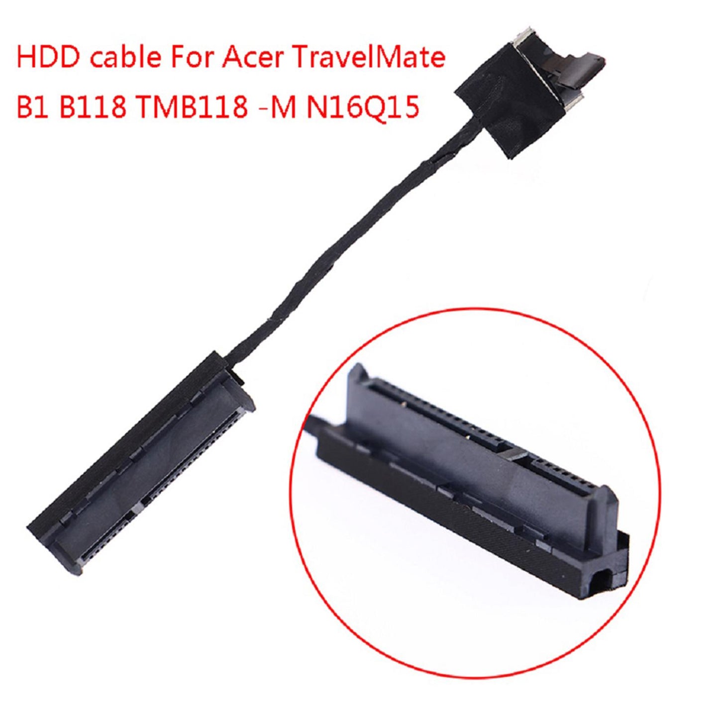 Hard Drive Adapter HDD Cable Connector for Acer Travelmate B1 B118 Black