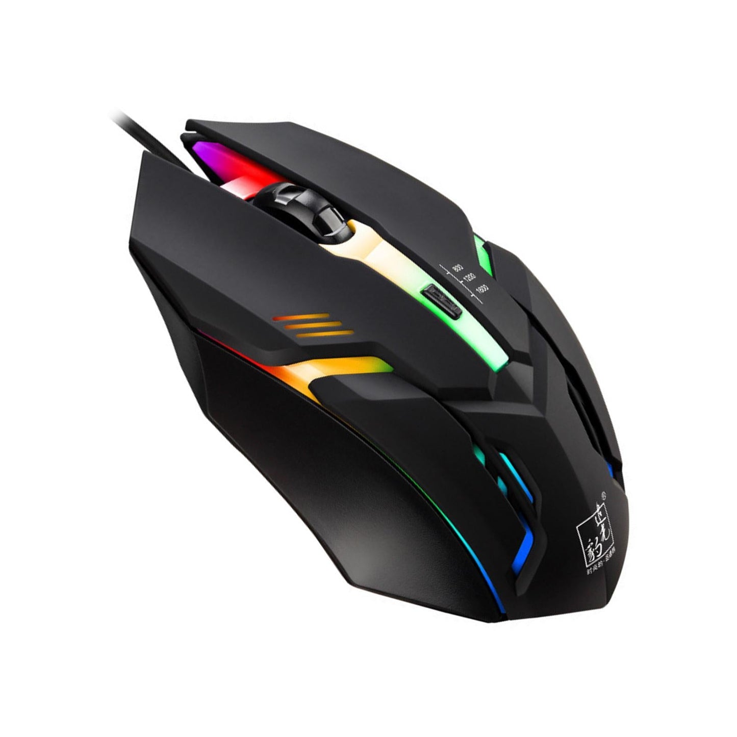 Ergonomic K2 Wired Gaming Mouse Computer RGB Backlit PC Laptop LED 1600 DPI
