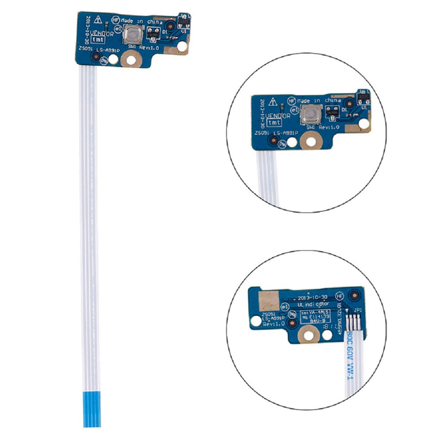 Power Switch Button Board with Cable High Performance for HP Ls-A991P Laptop