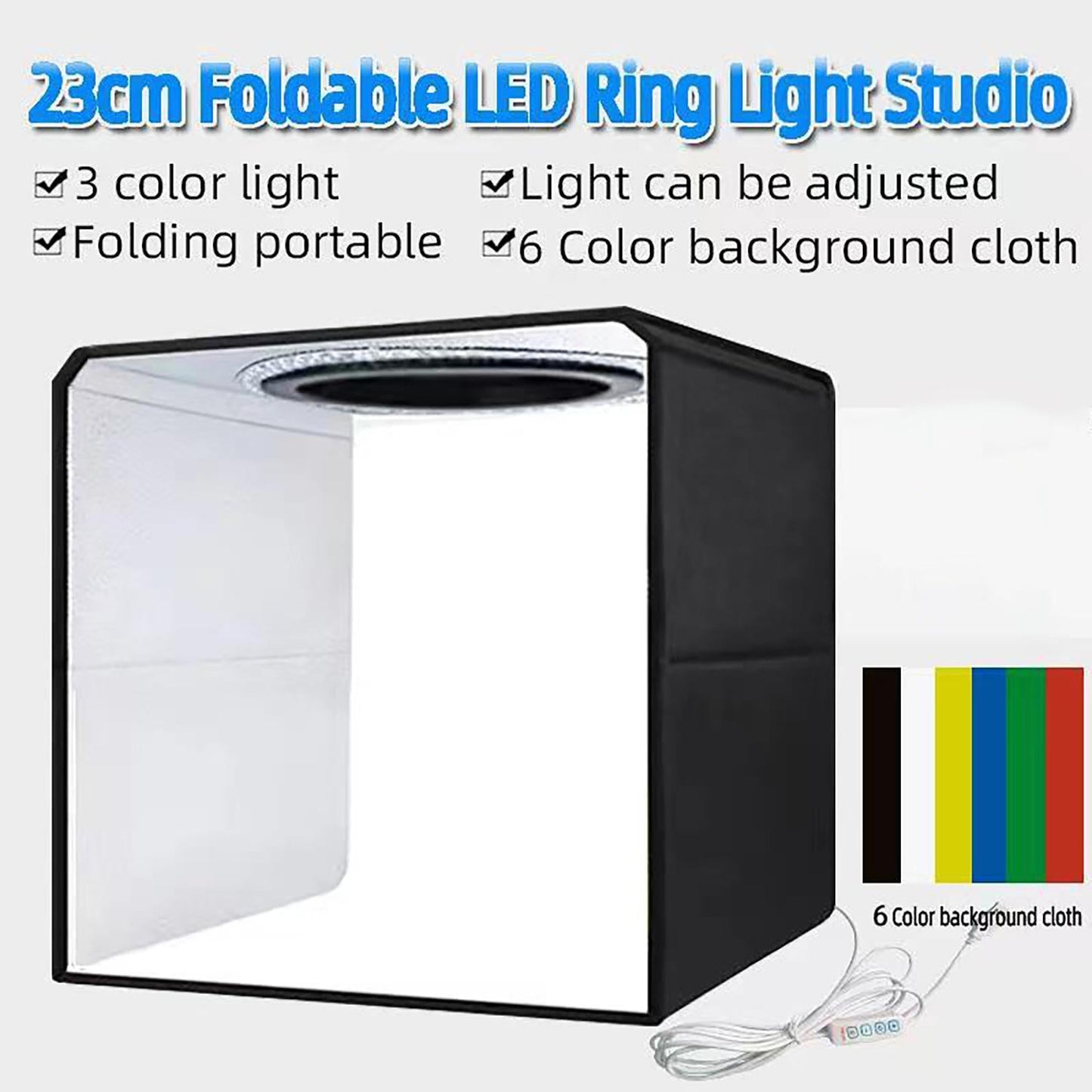 Photo Studio Kit Light Box LED Desktop Booth Softbox Light Tent Folding 30CM