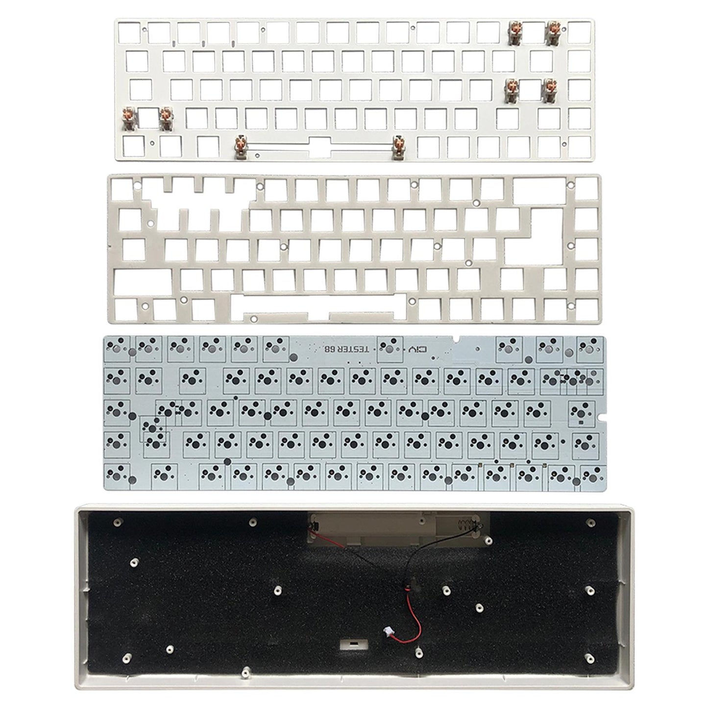 TESTER68 2-Mode Wireless BT5.0 and 2.4G Mechanical Keyboard Kit Option 1