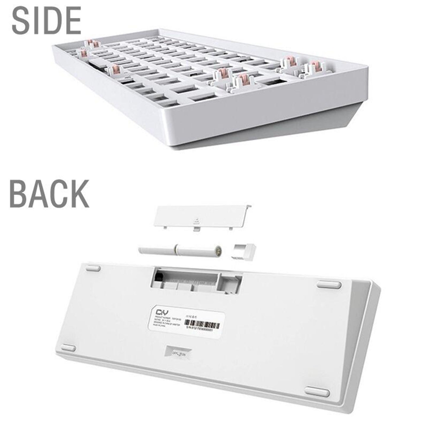 TESTER68 2-Mode Wireless BT5.0 and 2.4G Mechanical Keyboard Kit Option 1