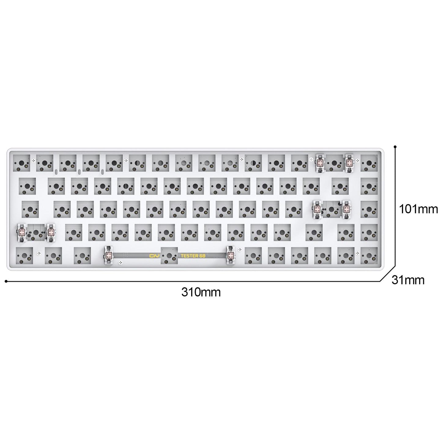 TESTER68 2-Mode Wireless BT5.0 and 2.4G Mechanical Keyboard Kit Option 1