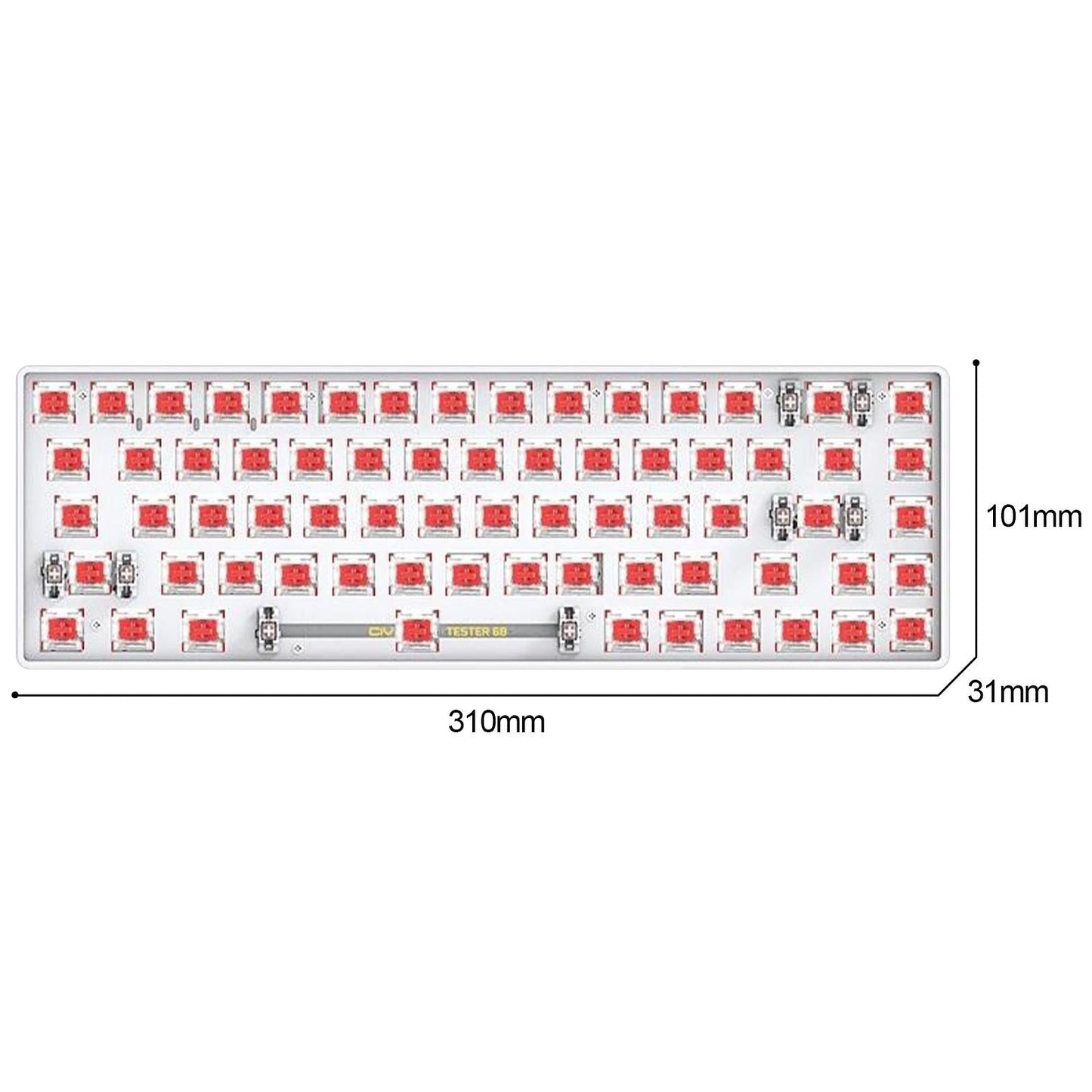 TESTER68 2-Mode Wireless BT5.0 and 2.4G Mechanical Keyboard Kit Option 3
