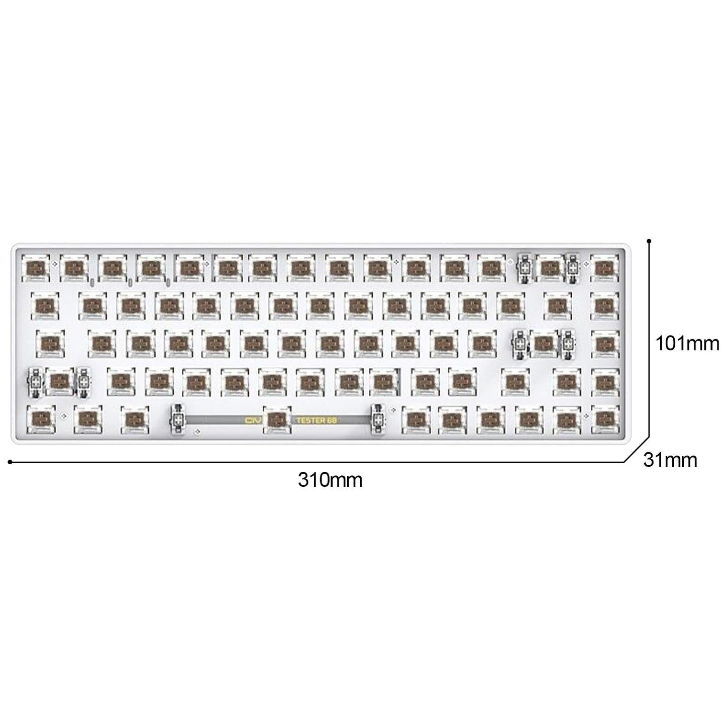 TESTER68 2-Mode Wireless BT5.0 and 2.4G Mechanical Keyboard Kit Option 4