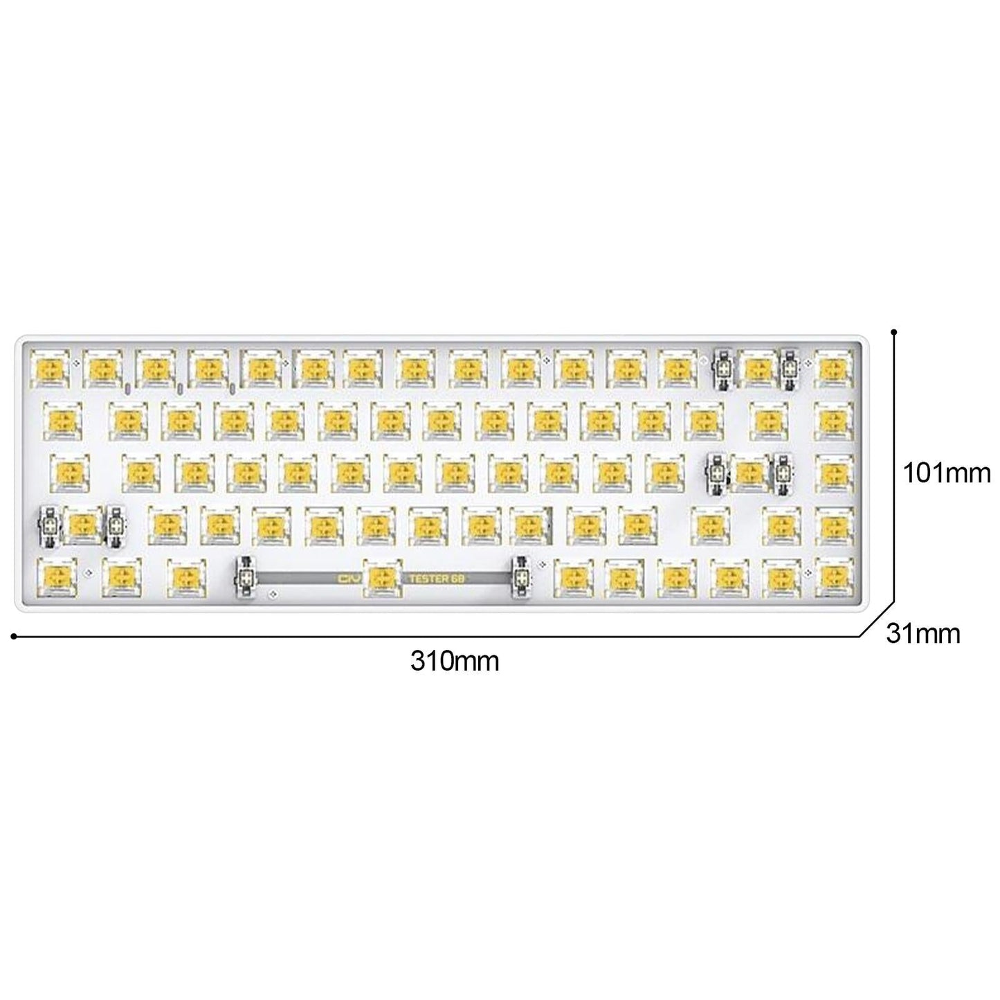 TESTER68 2-Mode Wireless BT5.0 and 2.4G Mechanical Keyboard Kit Option 5
