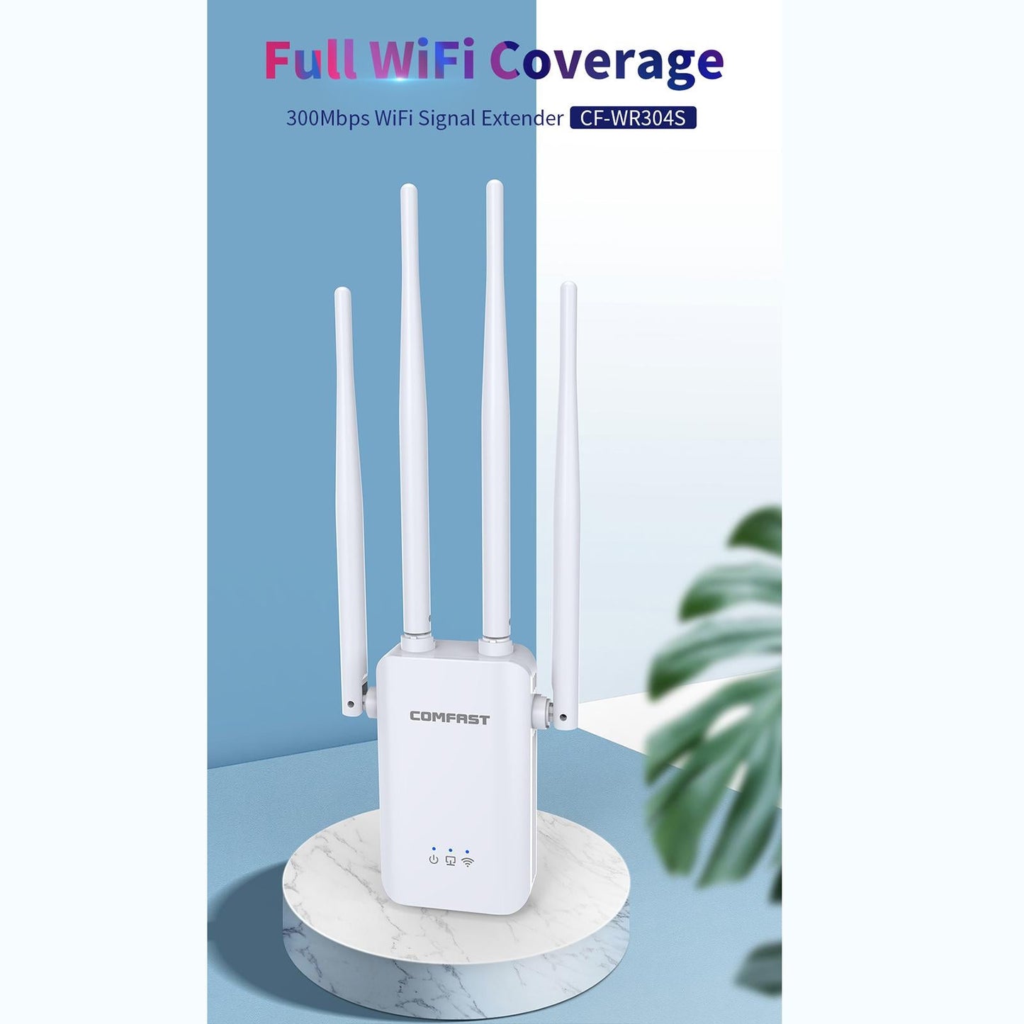 3 in 1 WiFi Range Extender Wall Plug 2.4GHz Single Band 300Mbps for Home