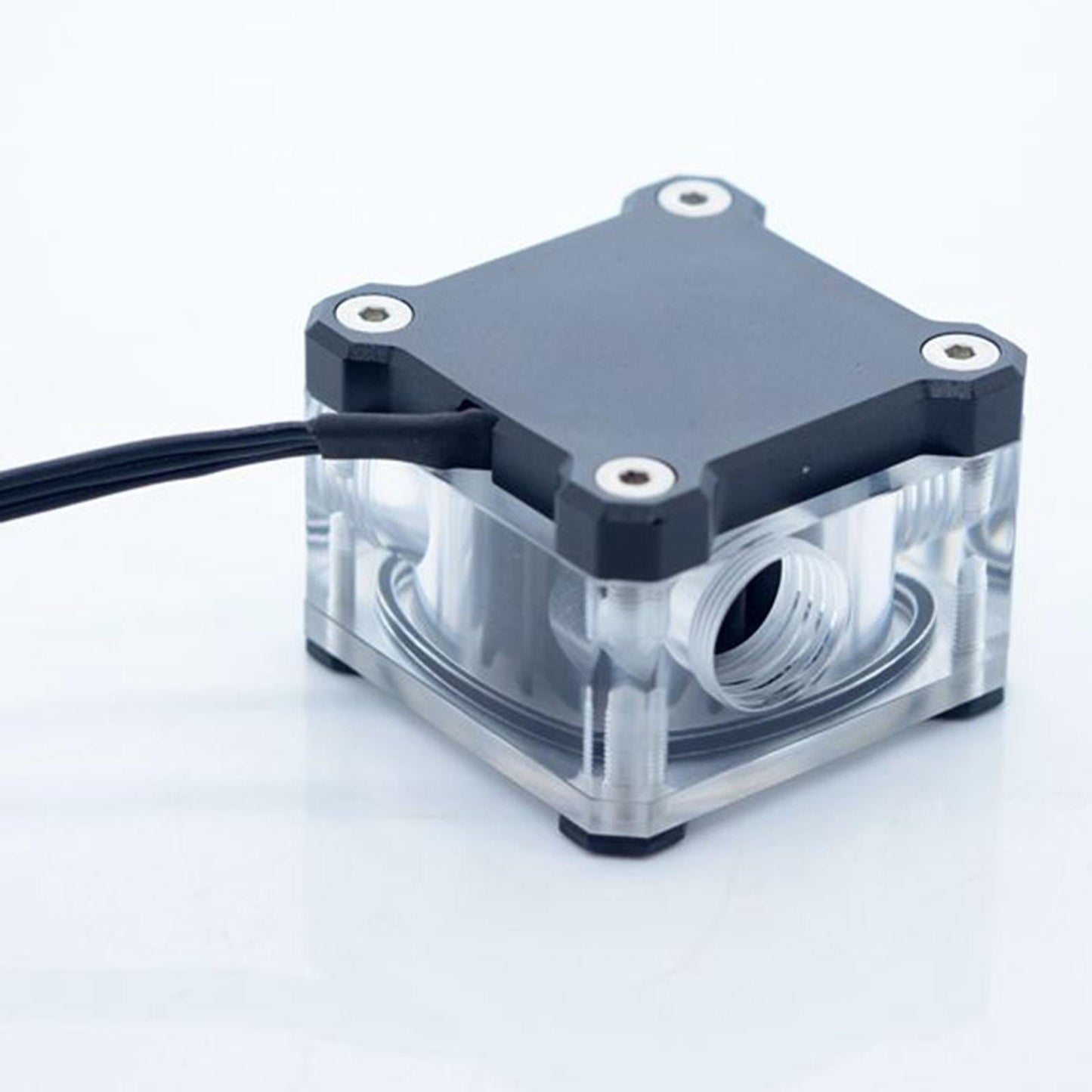 PC Impeller Water Flow Meter Indicator 5 V RGB Light G1/4 Threaded Black