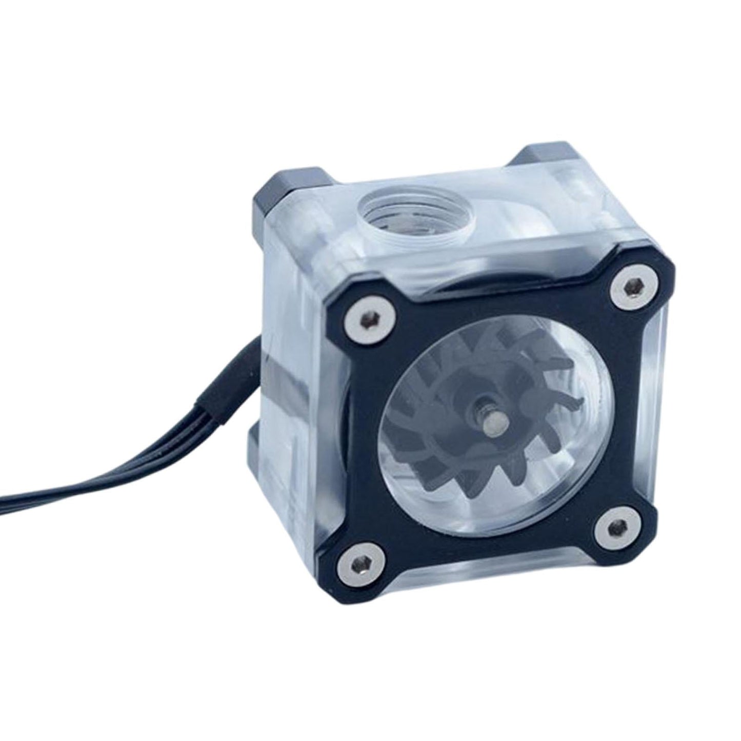 PC Impeller Water Flow Meter Indicator 5 V RGB Light G1/4 Threaded Black