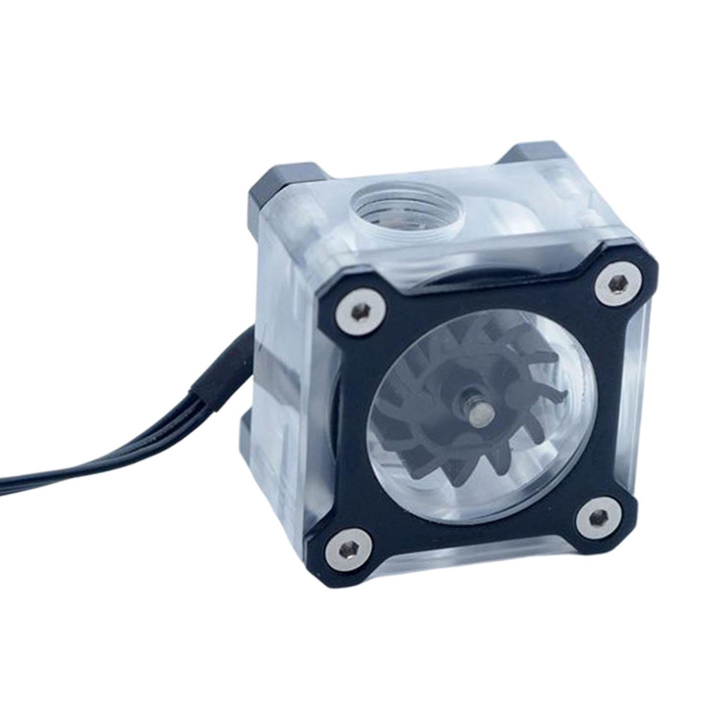 PC Impeller Water Flow Meter Indicator 5 V RGB Light G1/4 Threaded Black