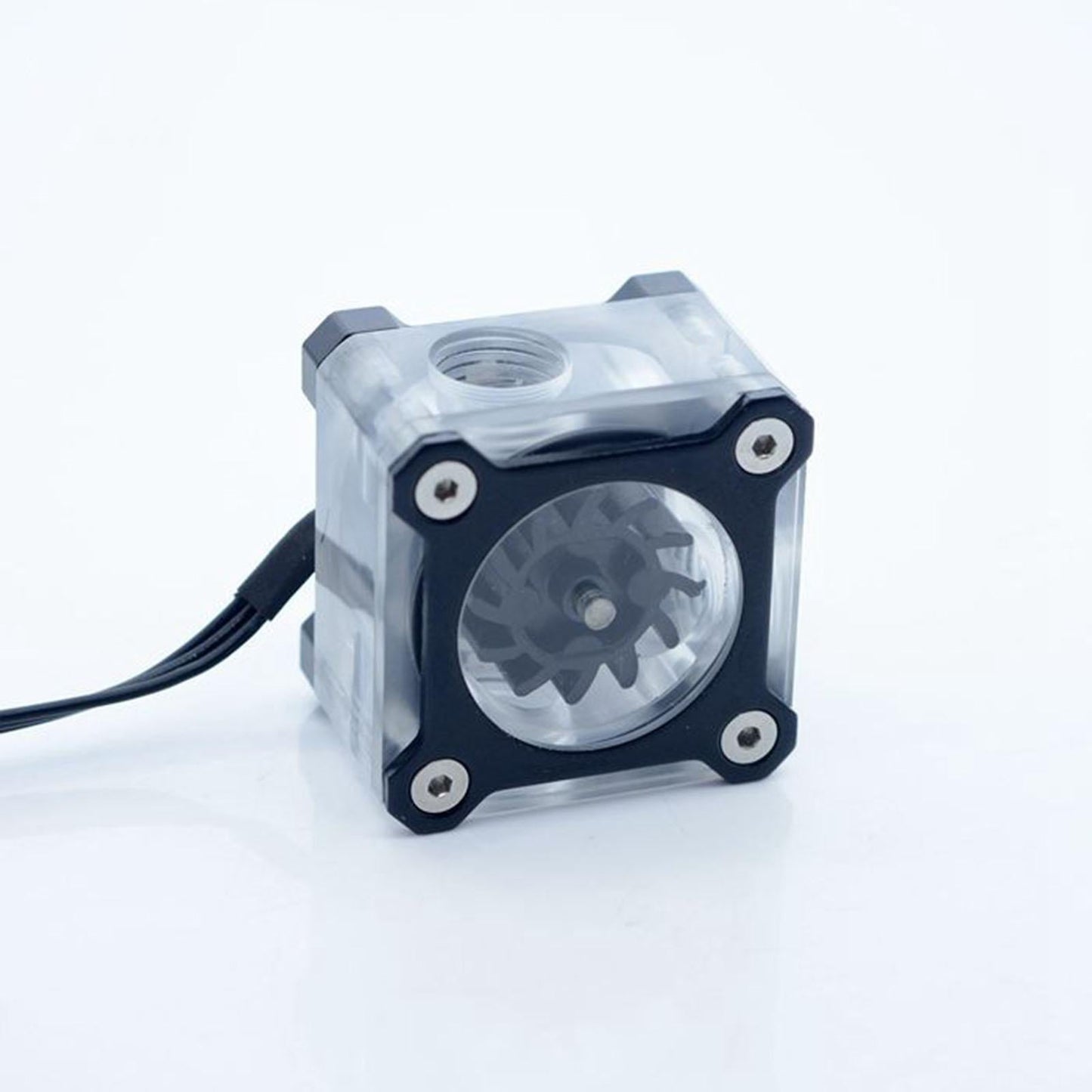 PC Impeller Water Flow Meter Indicator 5 V RGB Light G1/4 Threaded Black