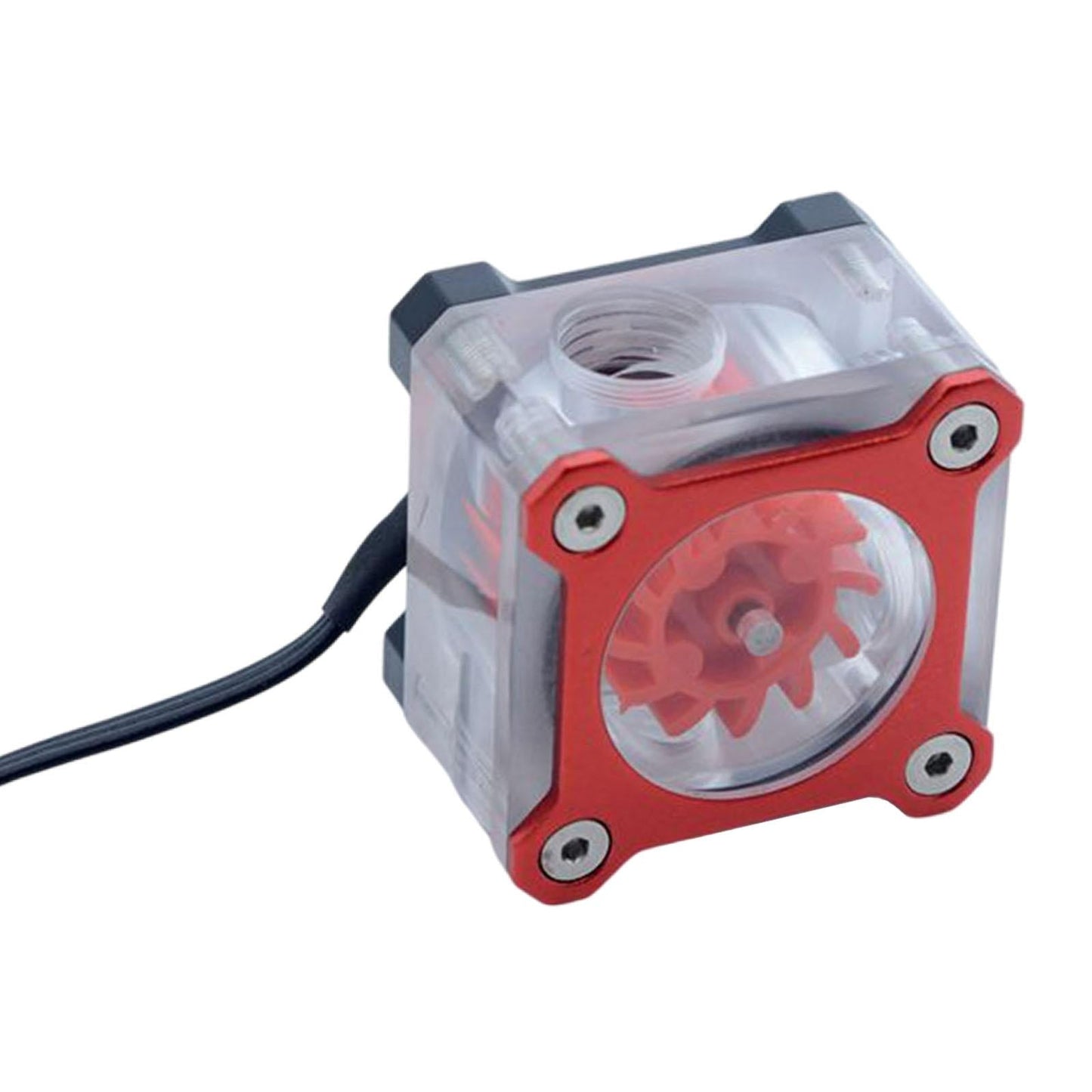 PC Impeller Water Flow Meter Indicator 5 V RGB Light G1/4 Threaded Red