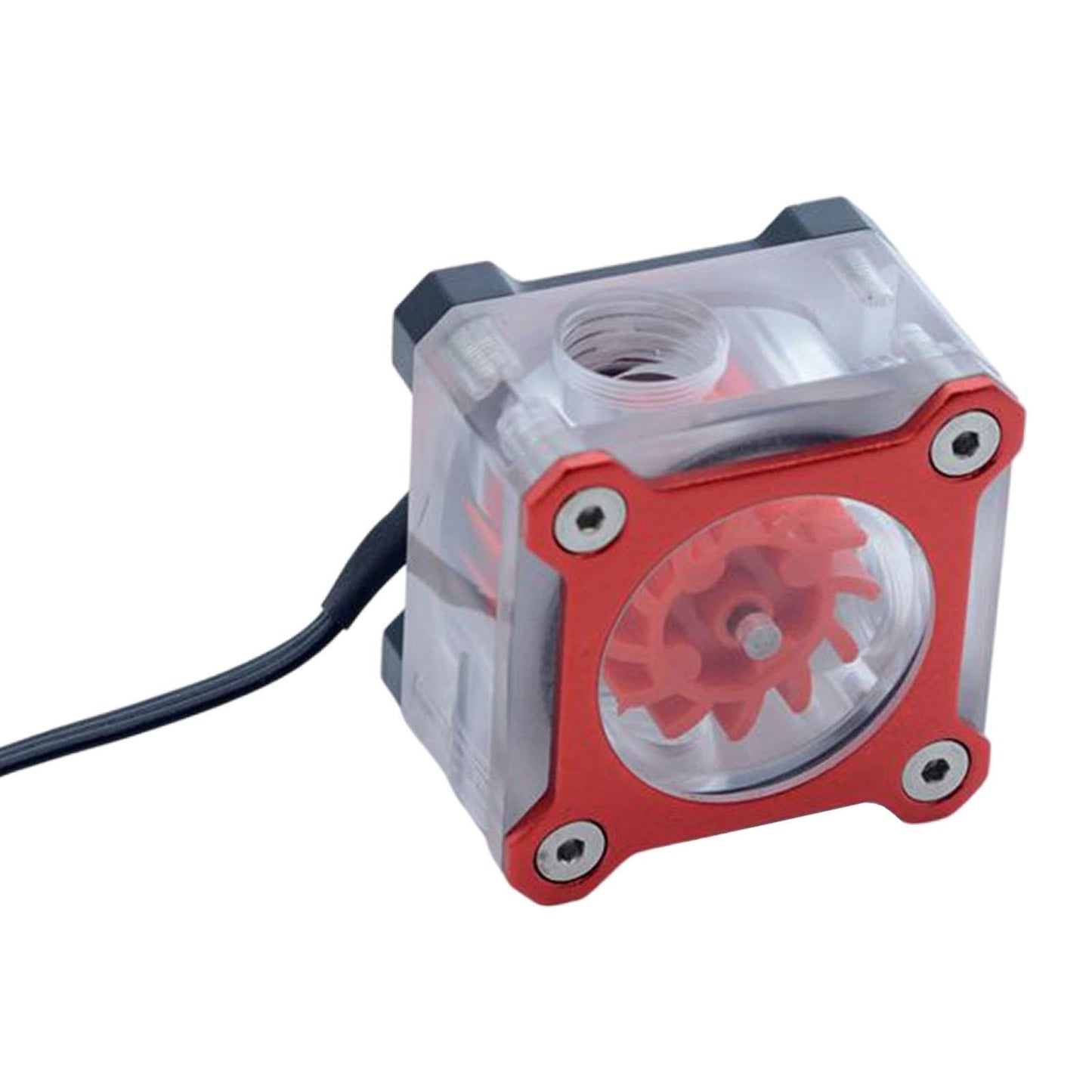 PC Impeller Water Flow Meter Indicator 5 V RGB Light G1/4 Threaded Red