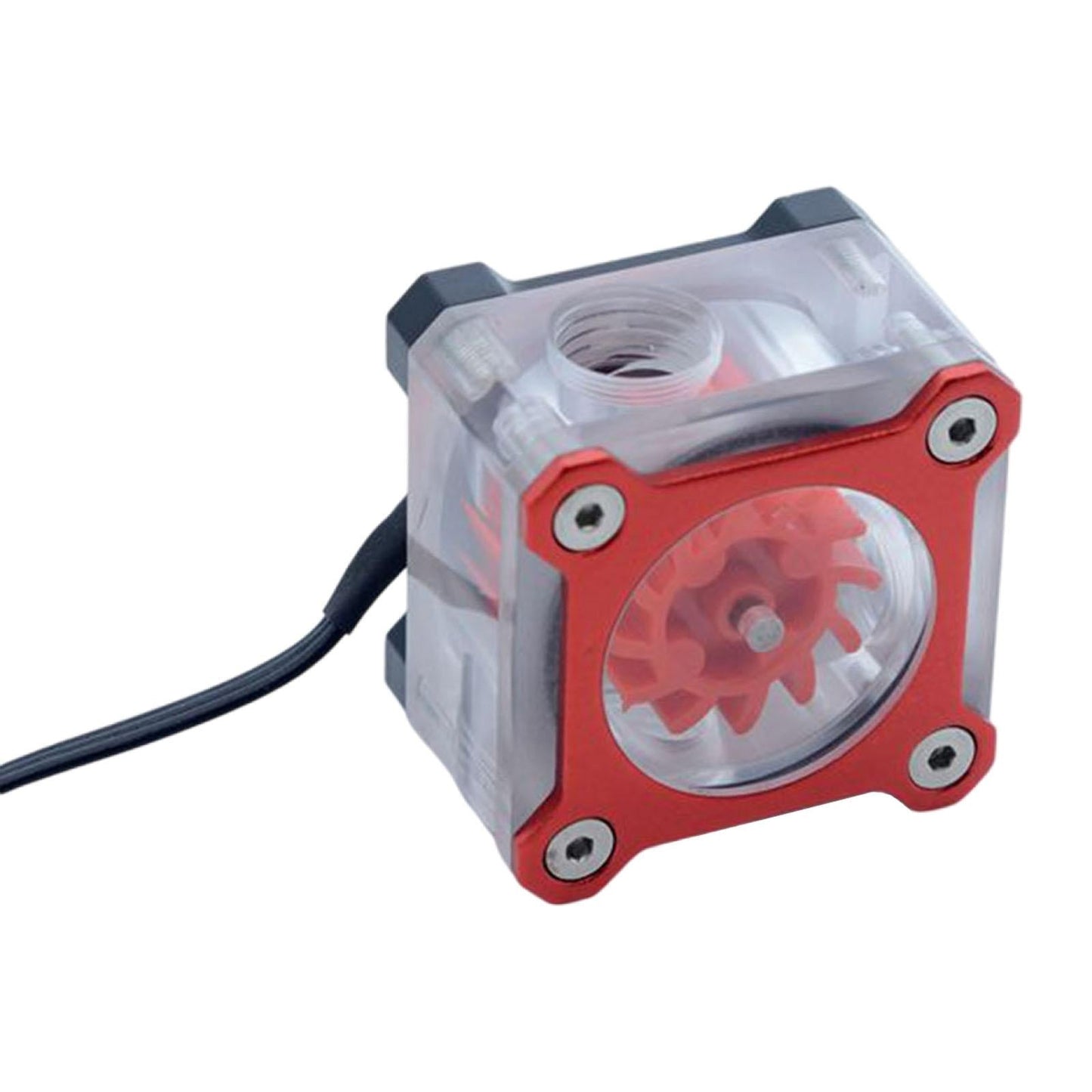 PC Impeller Water Flow Meter Indicator 5 V RGB Light G1/4 Threaded Red