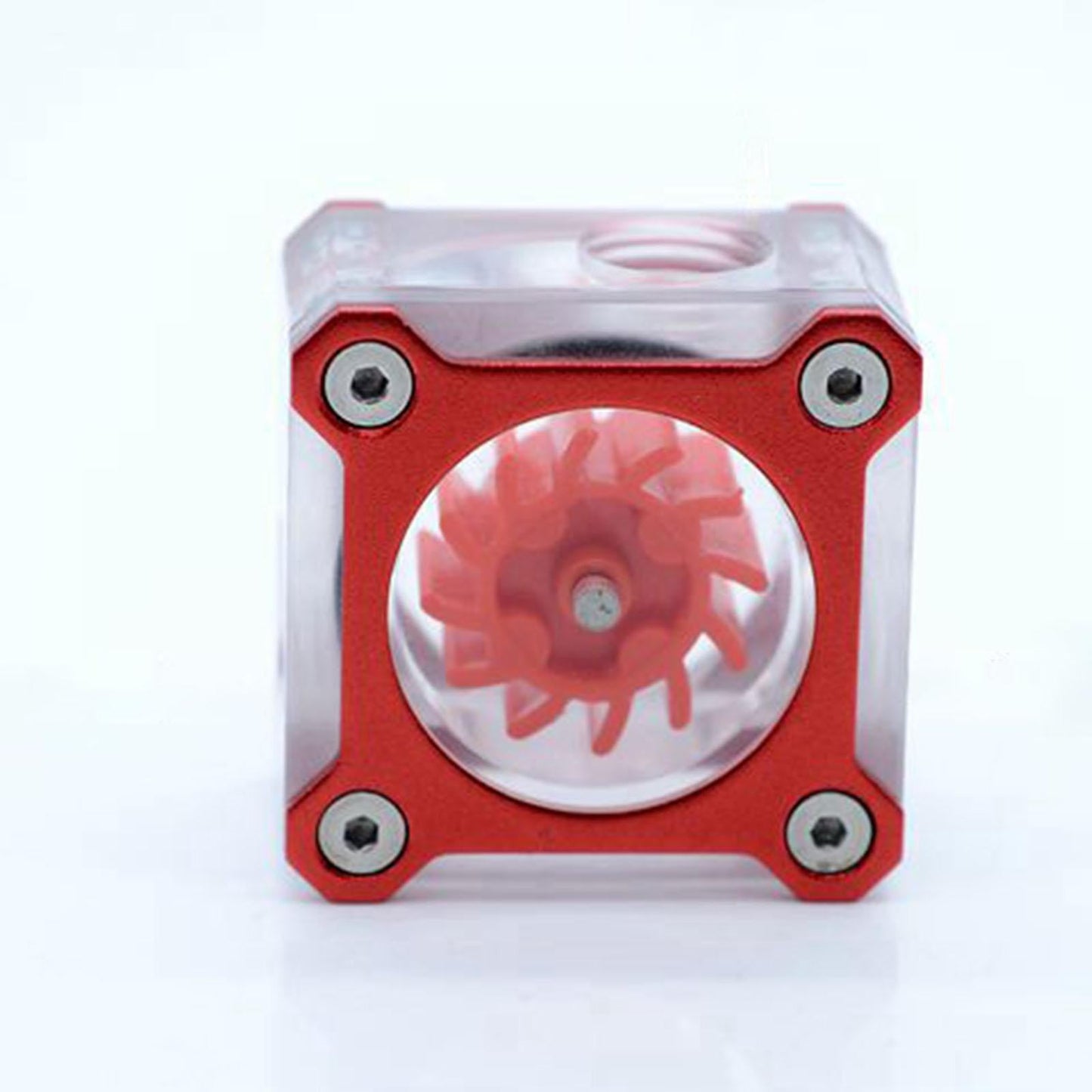 PC Impeller Water Flow Meter Indicator 5 V RGB Light G1/4 Threaded Red