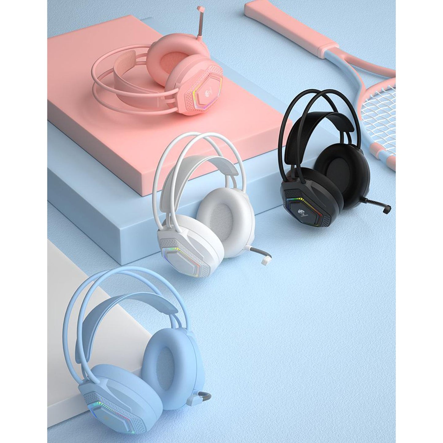 Wired Gaming Headset G70 USB for Android iOS Multi platforms for PS4 5 Pink