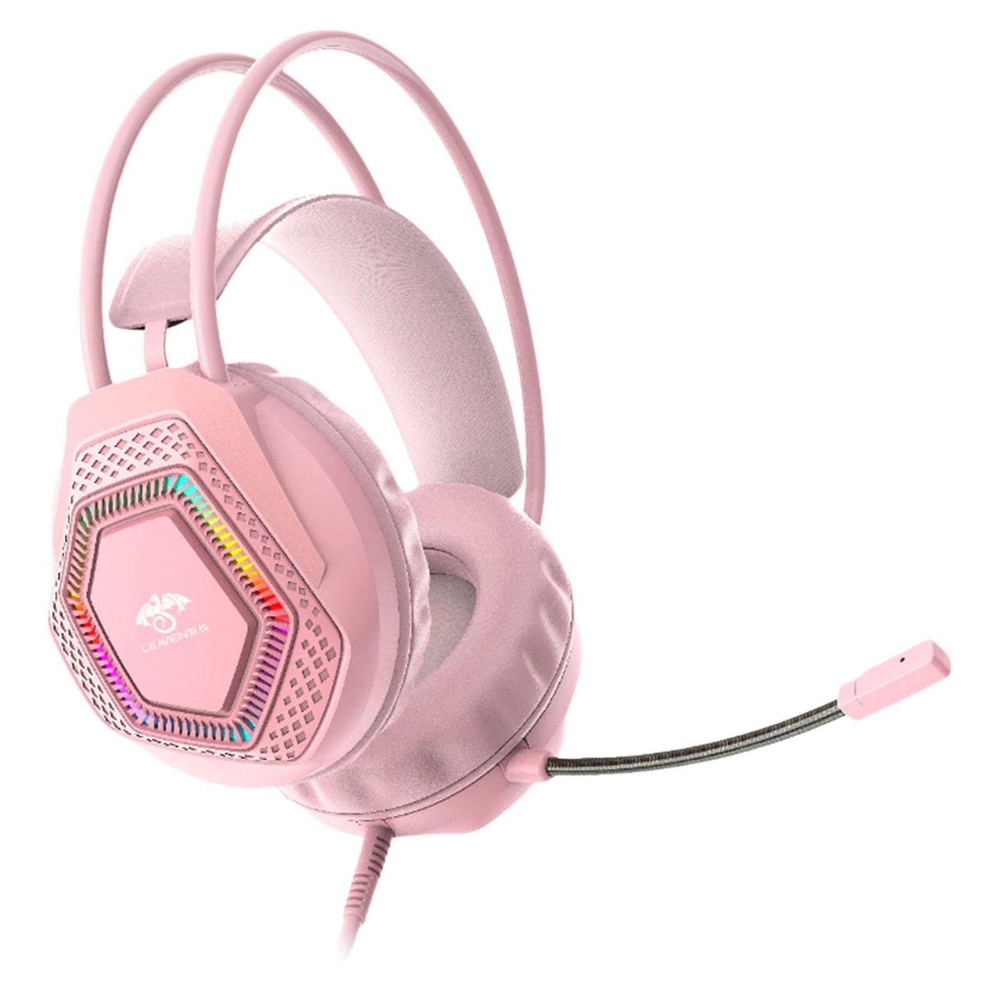 Wired Gaming Headset G70 USB for Android iOS Multi platforms for PS4 5 Pink