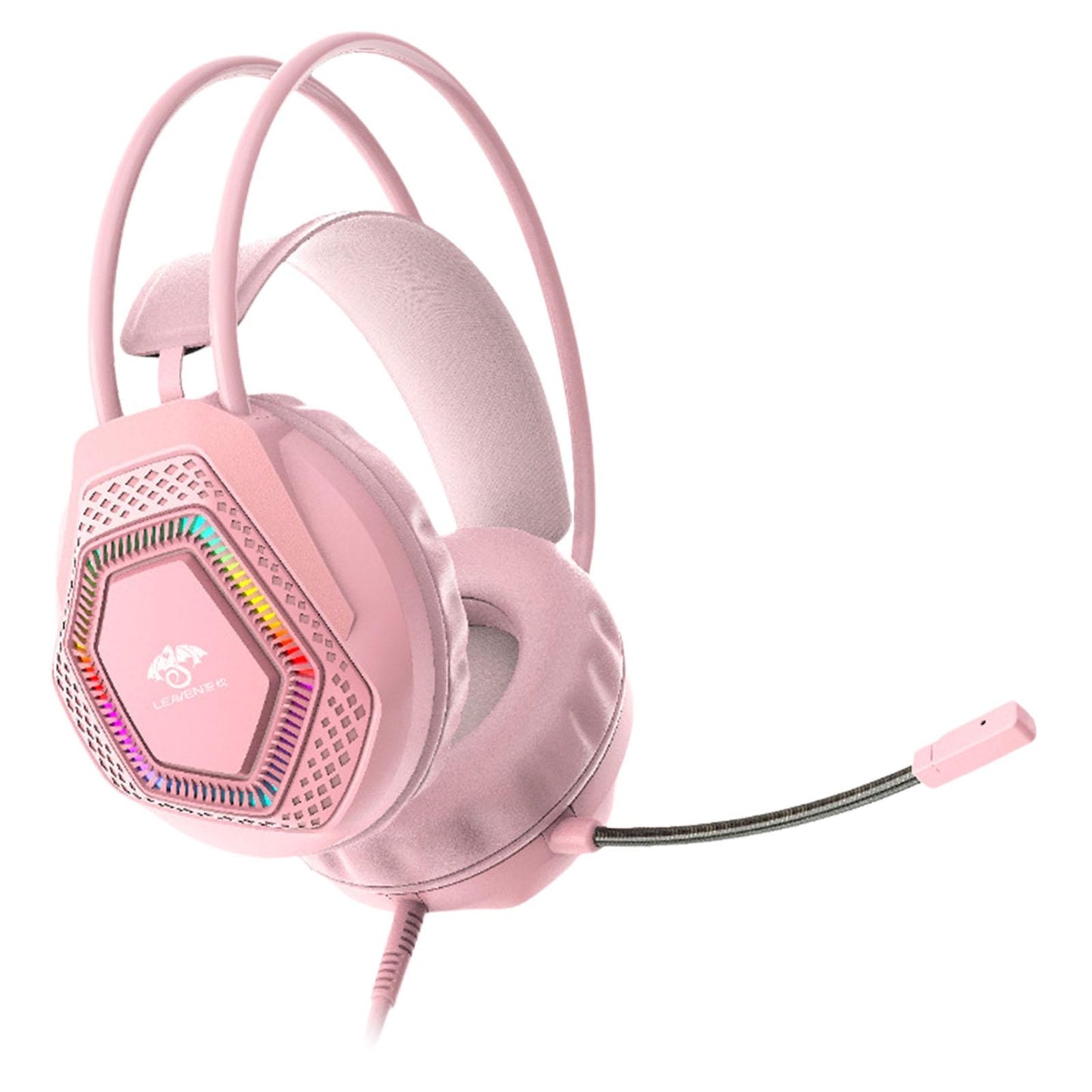 Wired Gaming Headset G70 USB for Android iOS Multi platforms for PS4 5 Pink