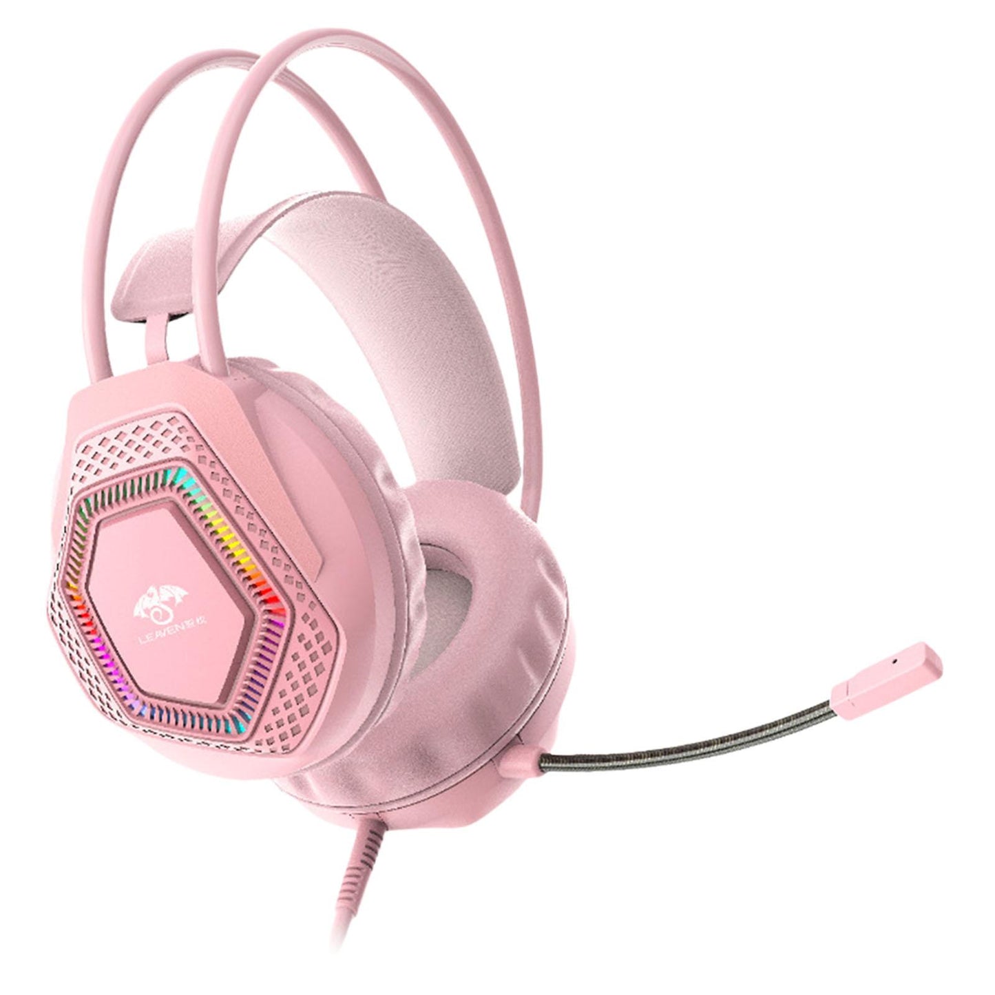 Wired Gaming Headset G70 USB for Android iOS Multi platforms for PS4 5 Pink