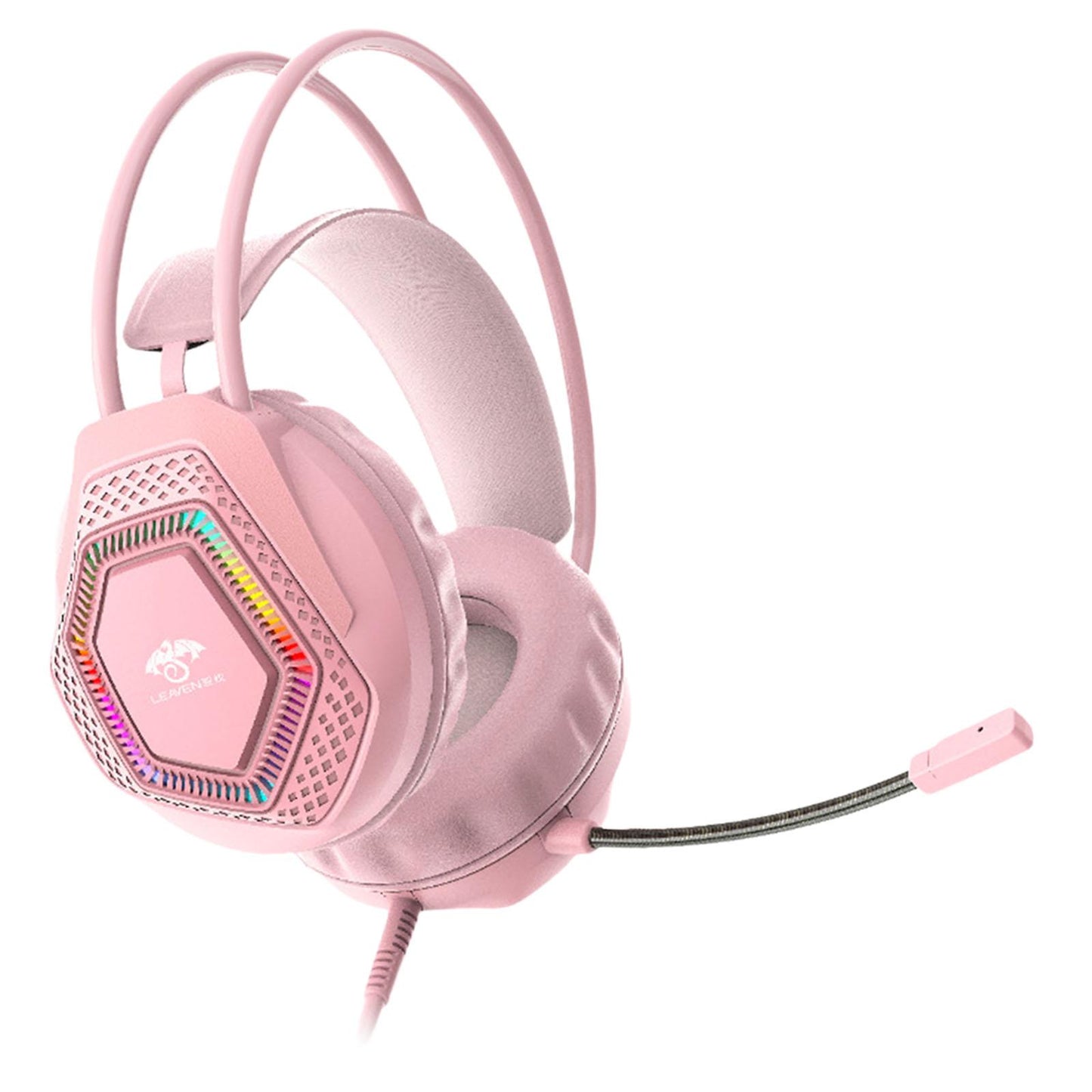 Wired Gaming Headset G70 USB for Android iOS Multi platforms for PS4 5 Pink