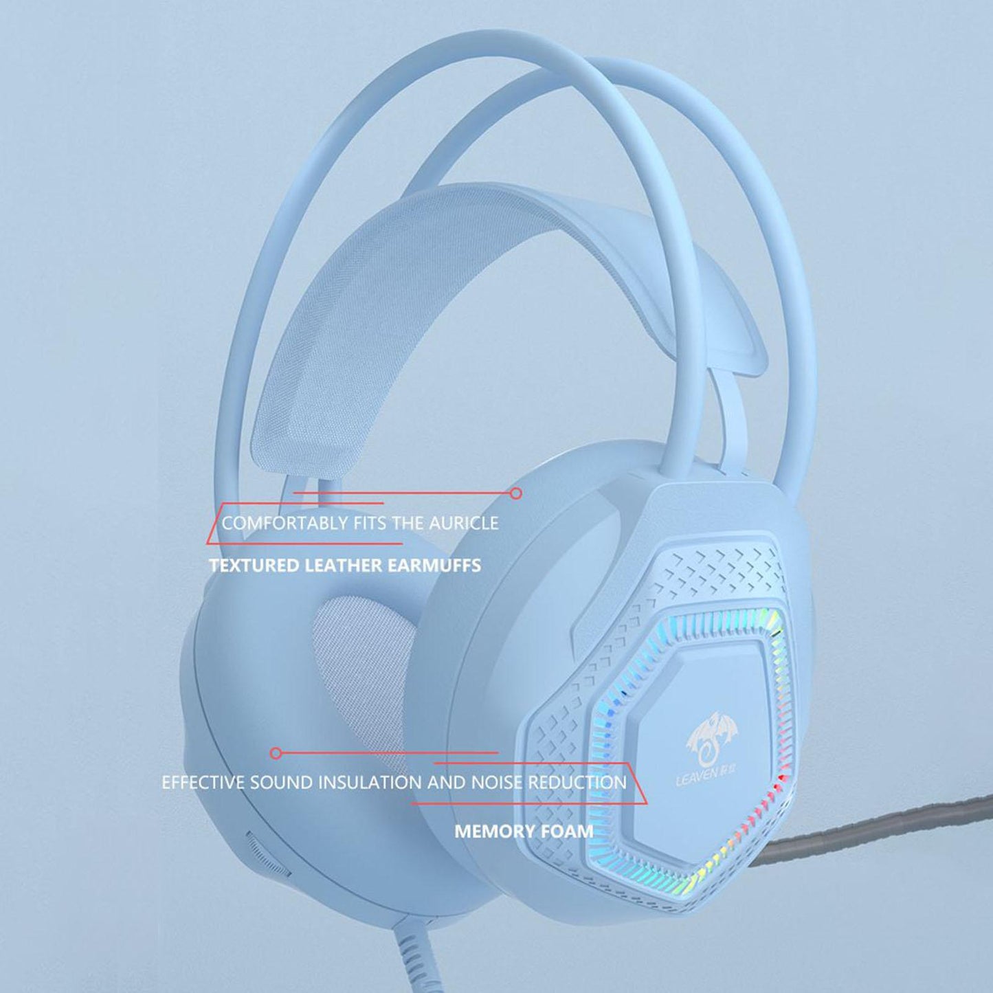 Wired Gaming Headset G70 USB for Android iOS Multi platforms for PS4 5 Blue