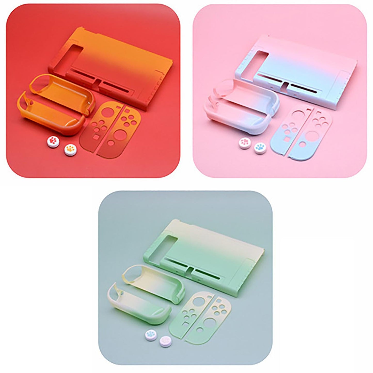 For Nintendo Switch OLED Protective Case Hard Cover Console Joy-Con Shell Green