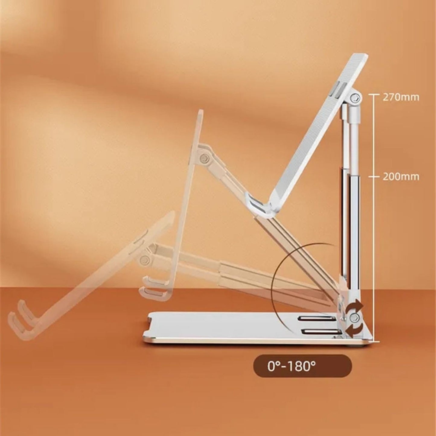 Tablet Stand Multi-Angle Cradle Folding for Desk Portable Adjustable Support White