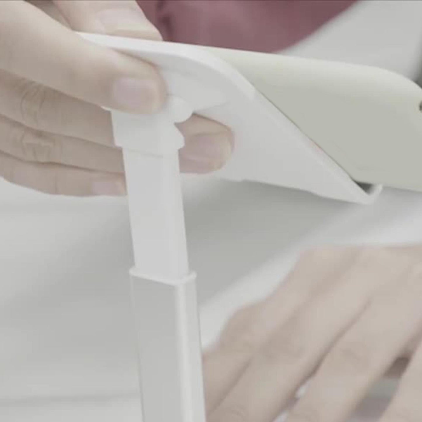 Tablet Stand Multi-Angle Cradle Folding for Desk Portable Adjustable Support White