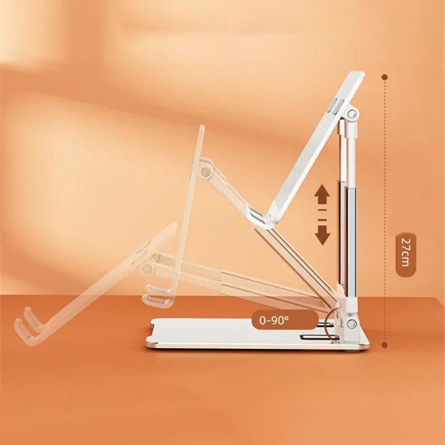 Tablet Stand Multi-Angle Cradle Folding for Desk Portable Adjustable Support White