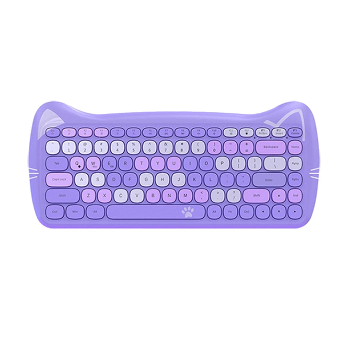 2.4G Gaming Keyboard 84 Keys Bluetooth 3.0/Wired for Home Tablet Users Purple