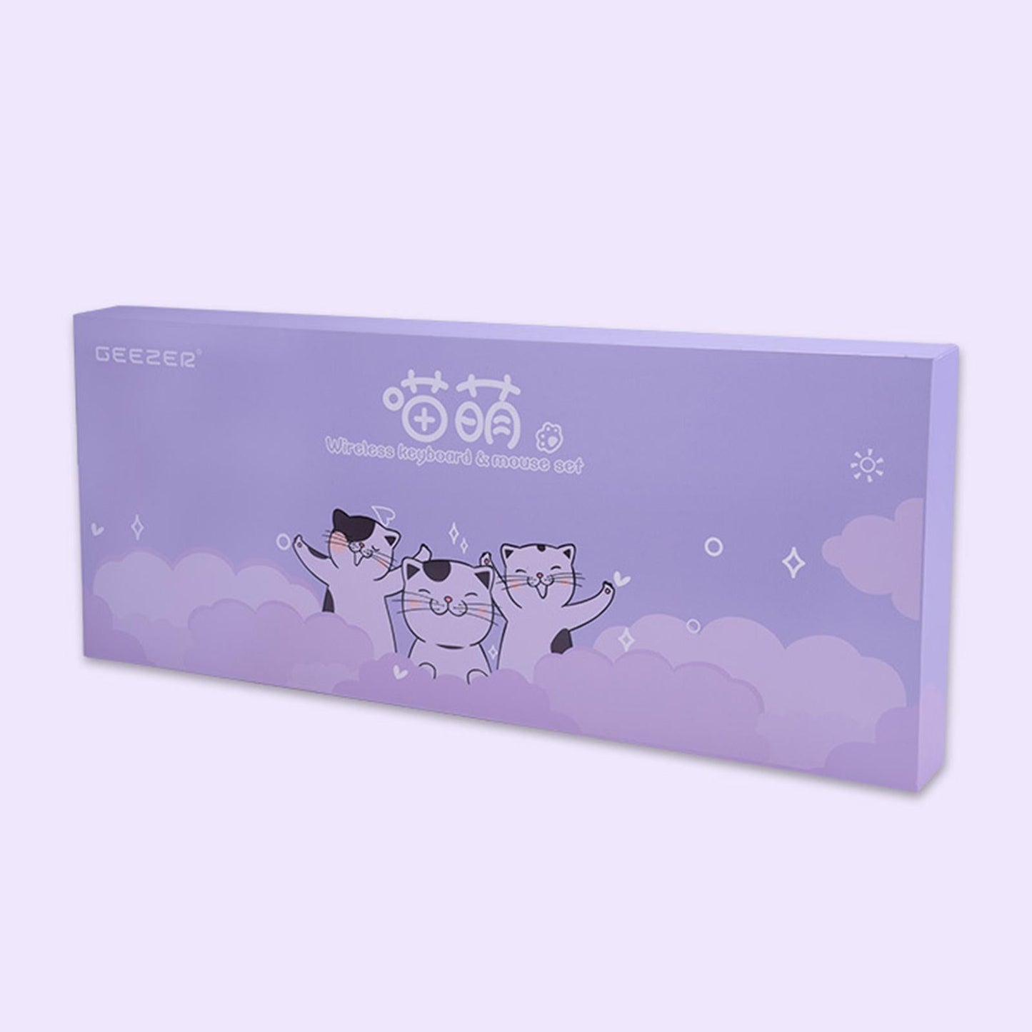 2.4G Wireless Keyboard Mouse Kit 84 Keys Desktop for Windows10 Windows XP Purple