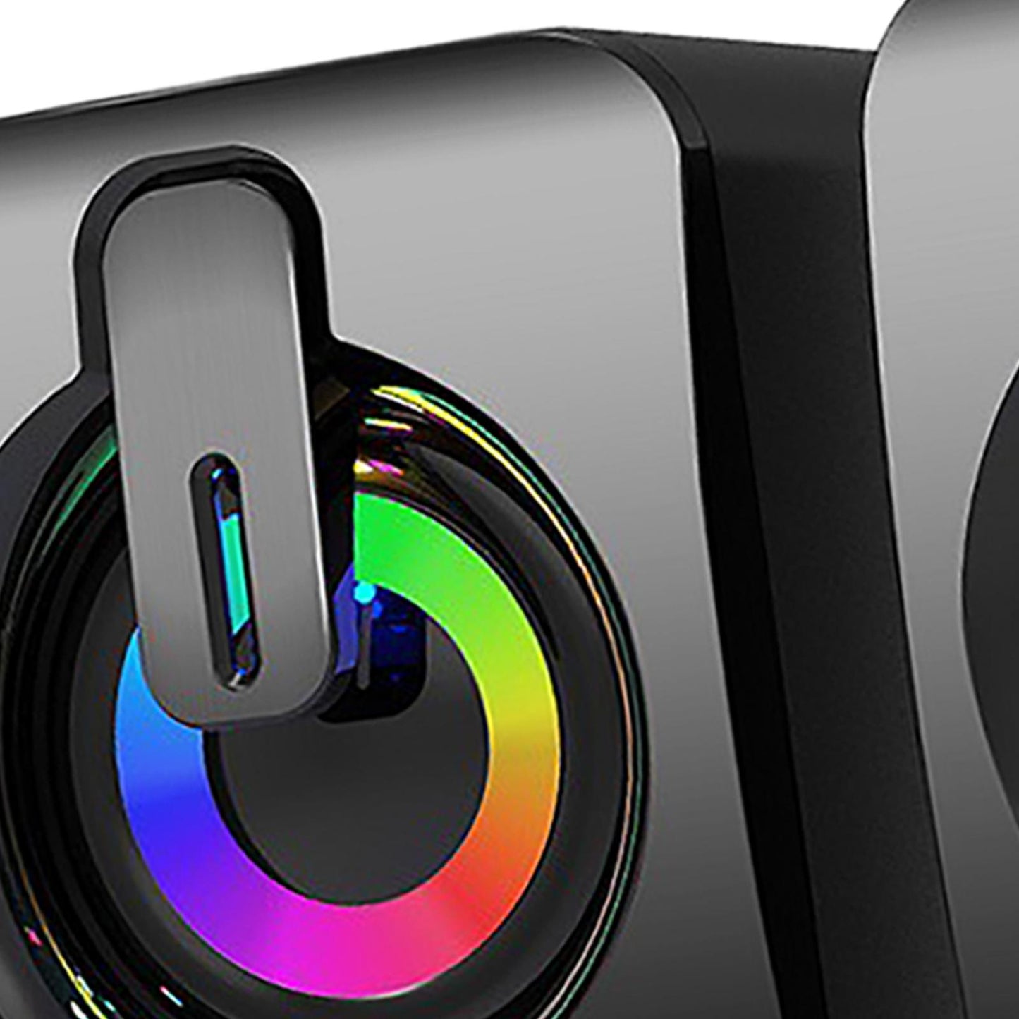 2Pcs Desktop Speakers 50mm Loudspeakers for Mobile Phone Laptops Home Office with light