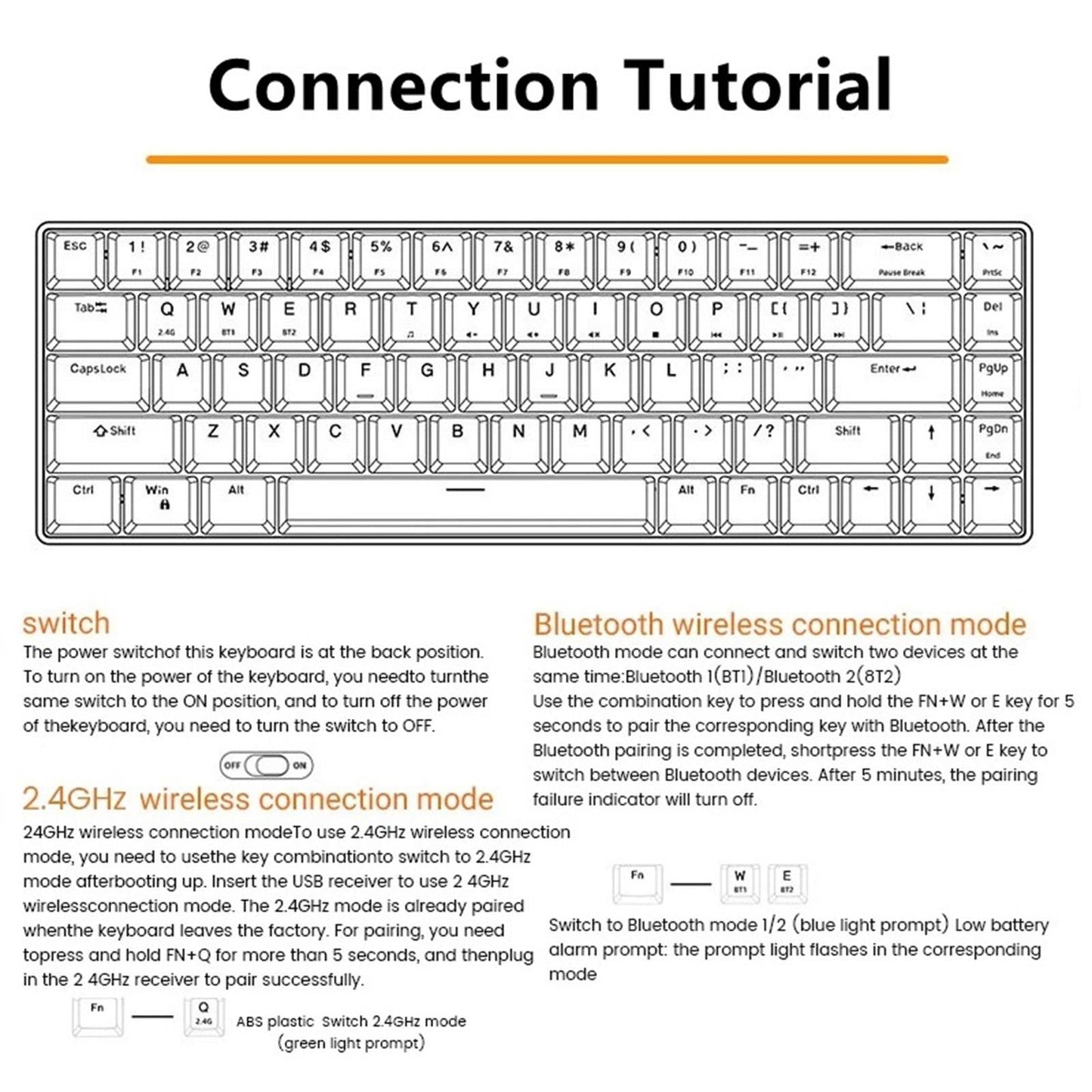 Tester68 Mechanical Keyboard Kits 2.4G/Bluetooth 5.0 purple option 11